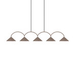 CURVE Hängelampe Länge 165 cm braun 5-flg. - Globen Lighting