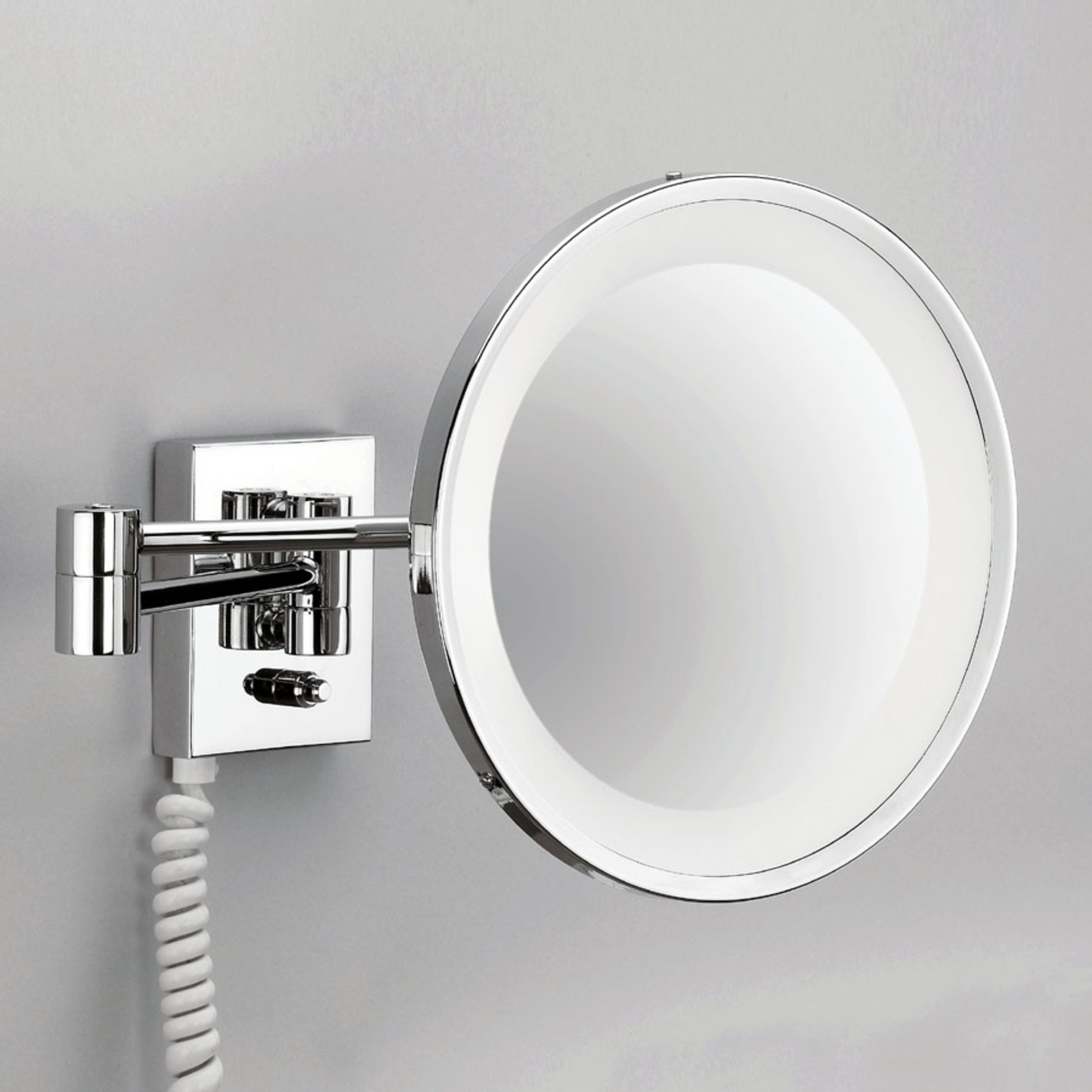 Decor Walther POINT - illuminated cosmetic wall mirror, chrome, for Bathroom, metal, glass, G23, 9 W, energy efficiency: A