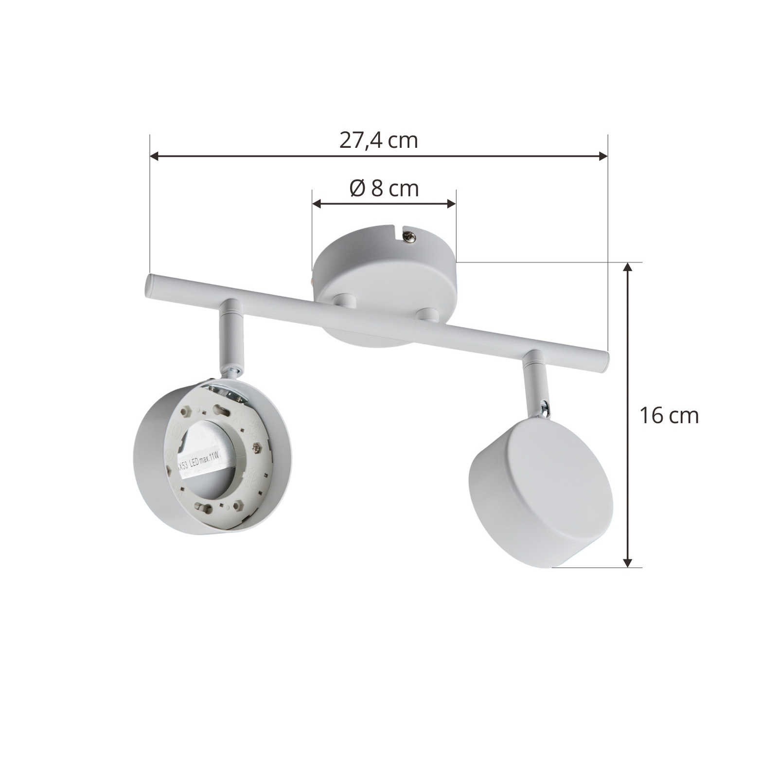 Lampa sufitowa Lindby Jyla, 2-punktowa, biała matowa