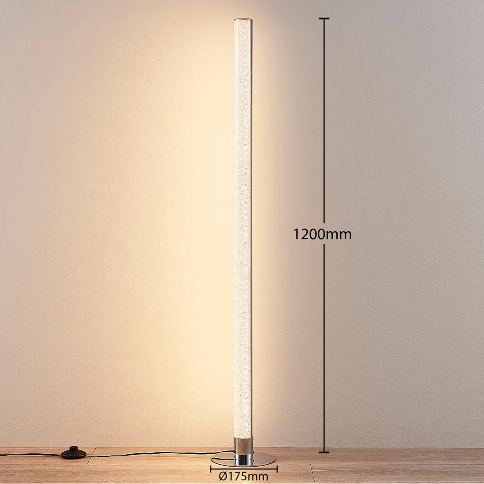 Linear LED RGB floor lamp Hadis, dimmable