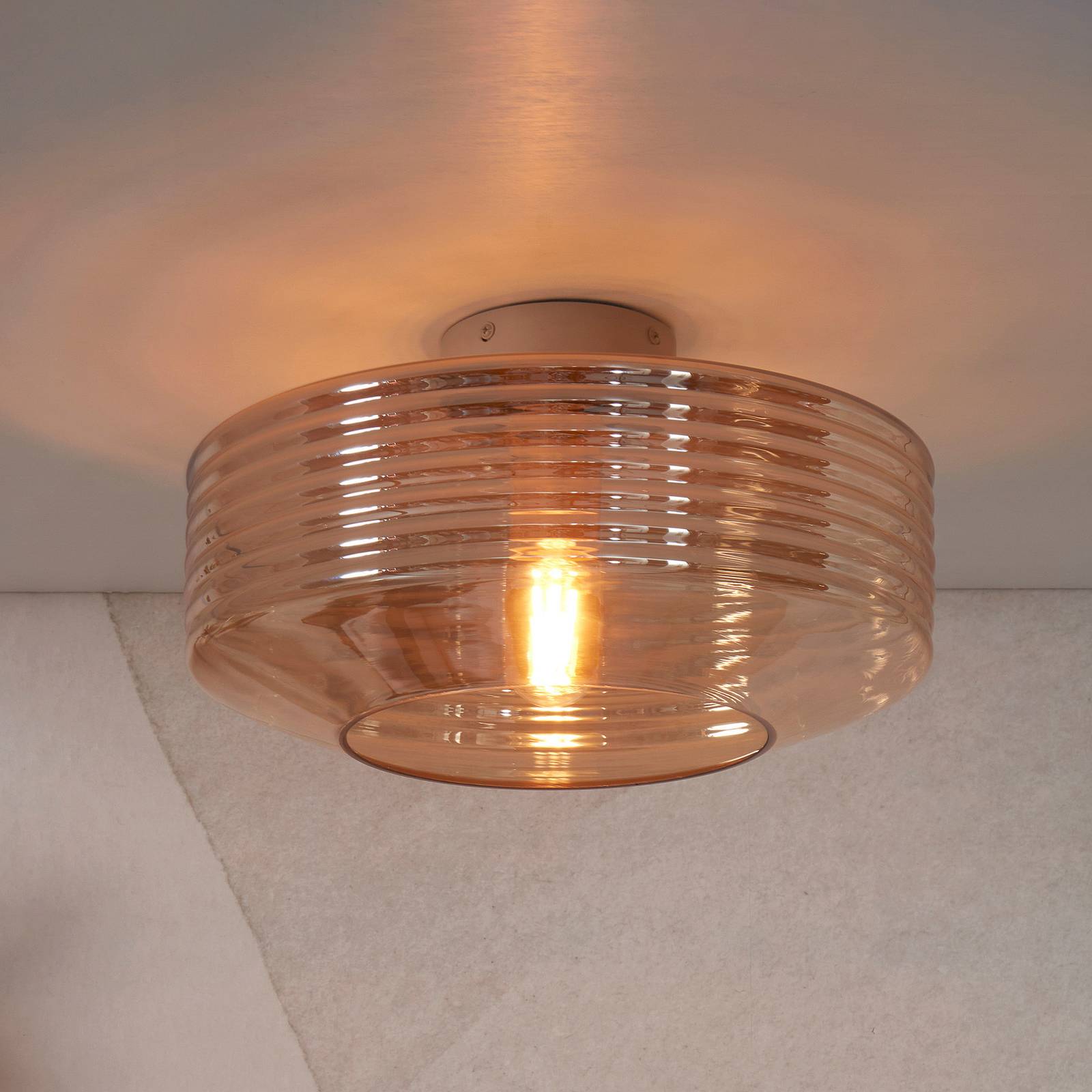 IT'S ABOUT ROMI Plafonnier Verona, ambre, verre, E27