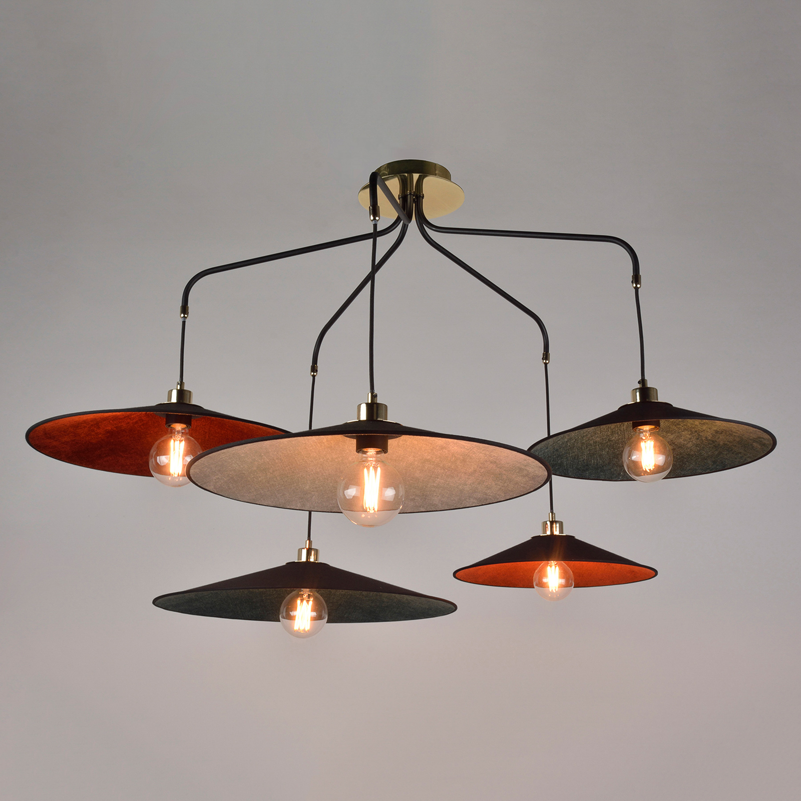 MARKET SET Gatsby hanglamp 5-lamps meerkleurig