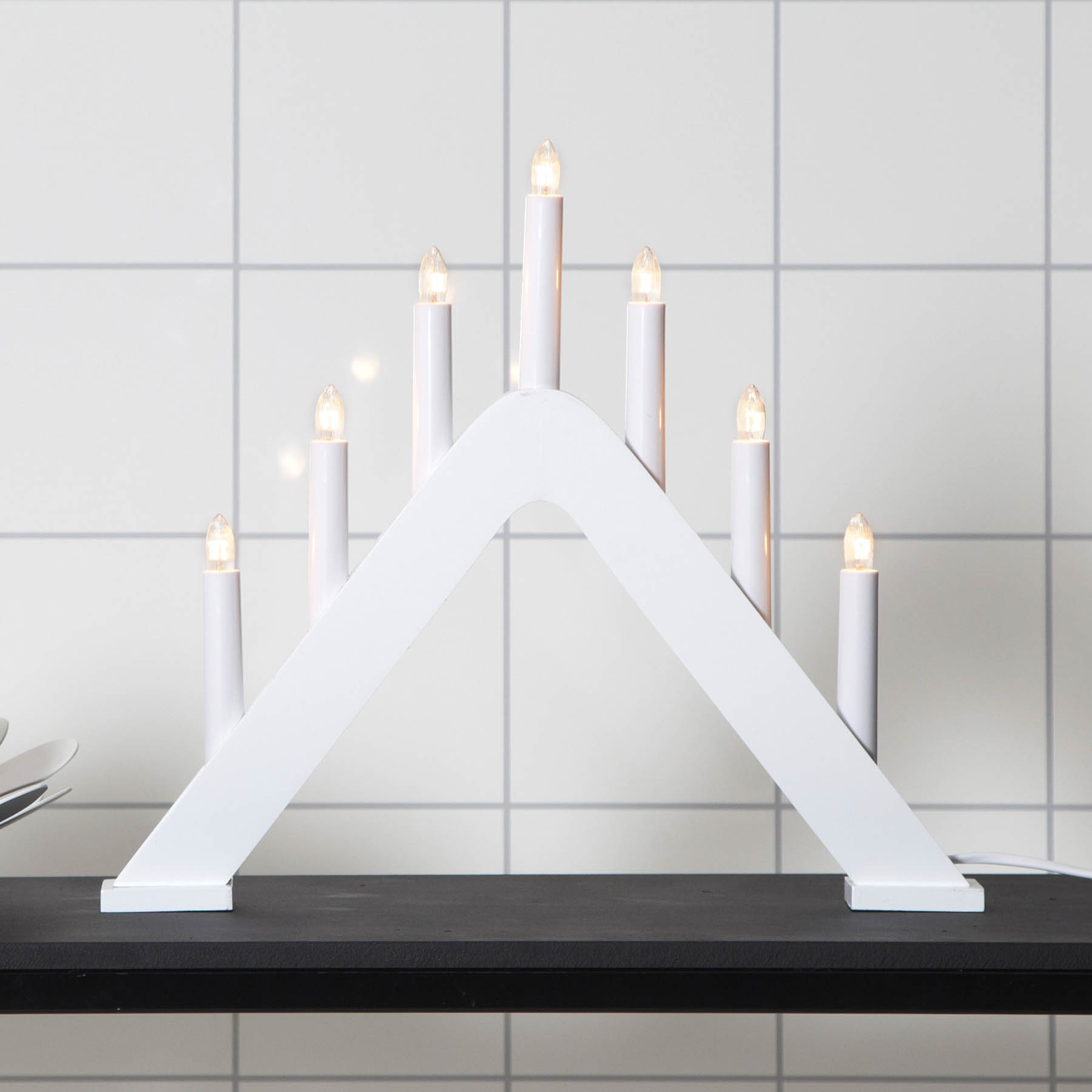 Modern designter Kerzenleuchter Jarve weiß