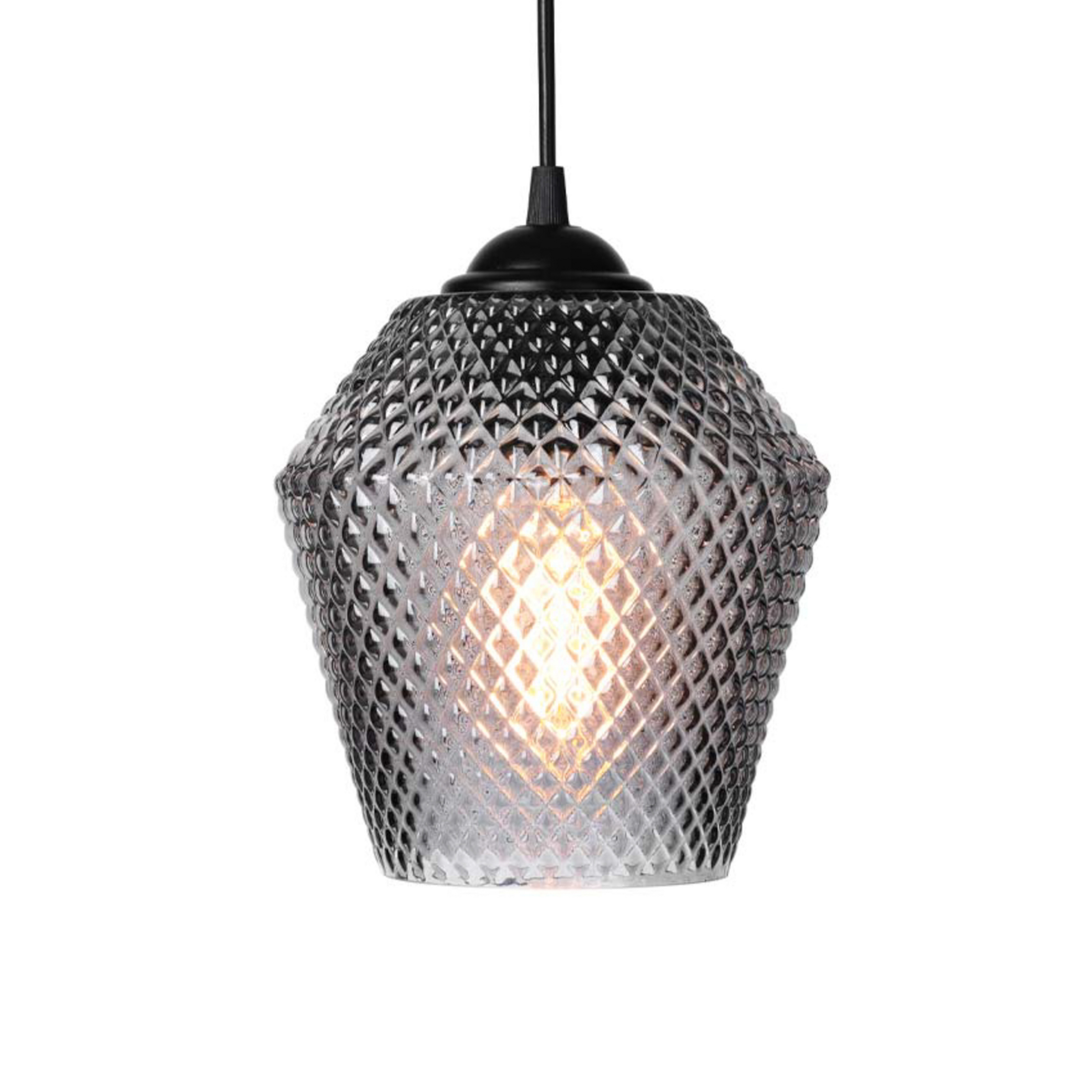 Suspension NOBB, gris fumé, Ø 17 cm, verre, E27 - Halo Design