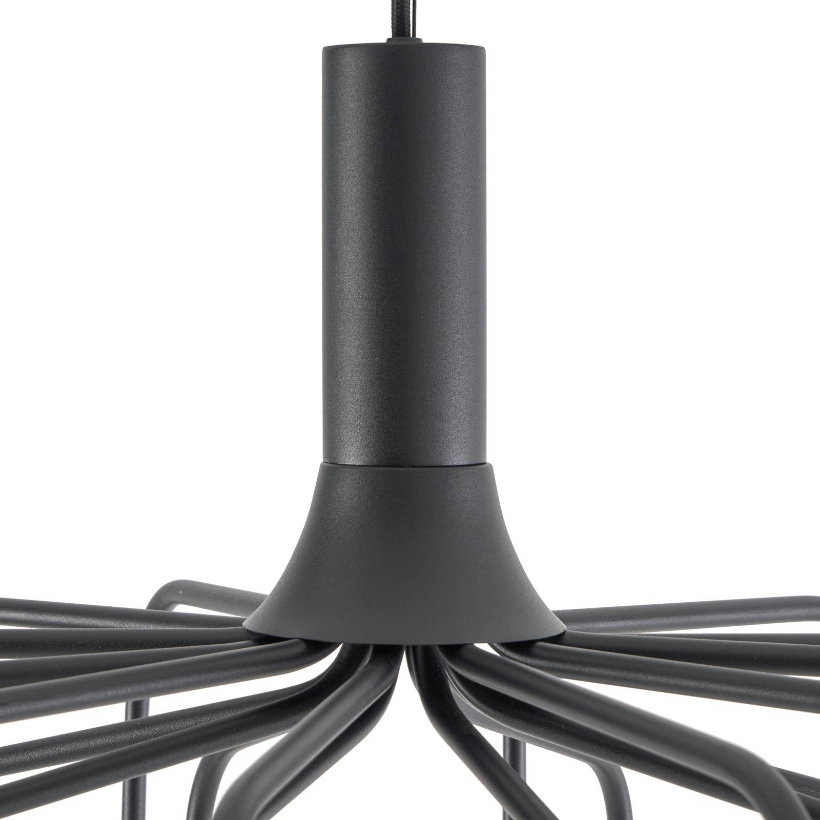 Żyrandol LED Lucande Ariadne, Ø 57 cm, matowa czerń, 20-ramienna