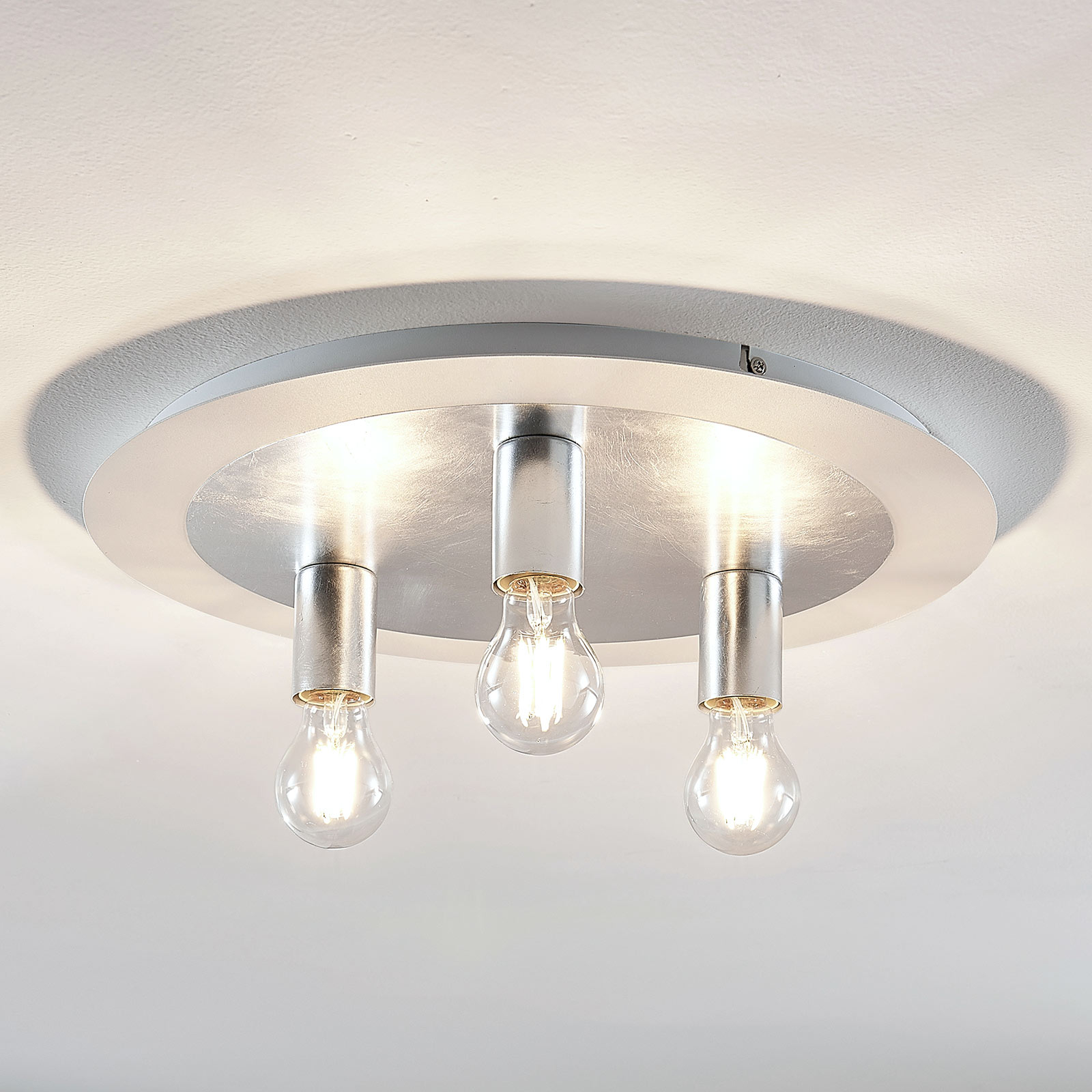 Metall-Deckenleuchte Justik, 3-flammig, weiß