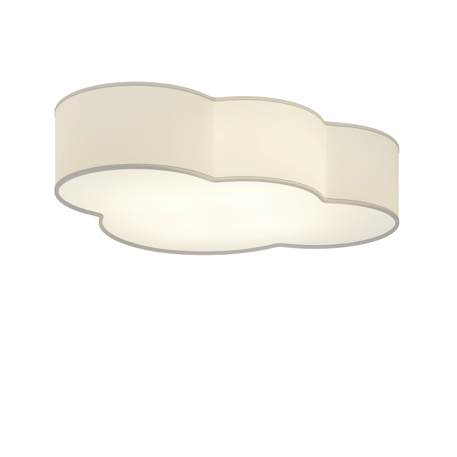 Plafonnier Cloud en textile, longueur 62 cm, gris