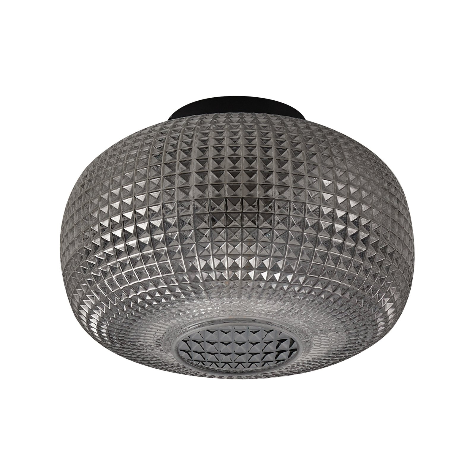 Lindby Hildur ceiling light, Ø 25 cm, smoky grey, glass