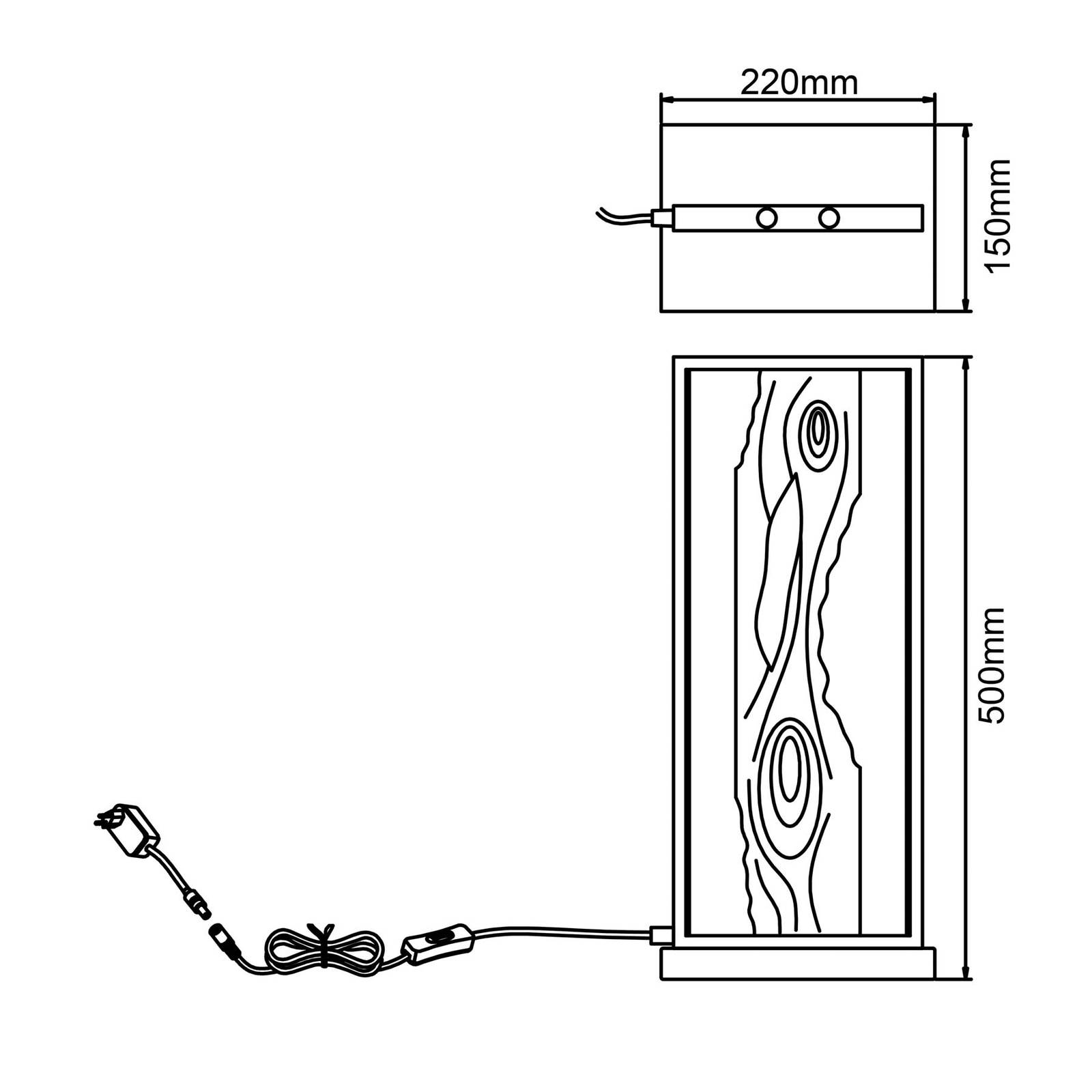 Lampa stołowa LED Chaumont z drewna