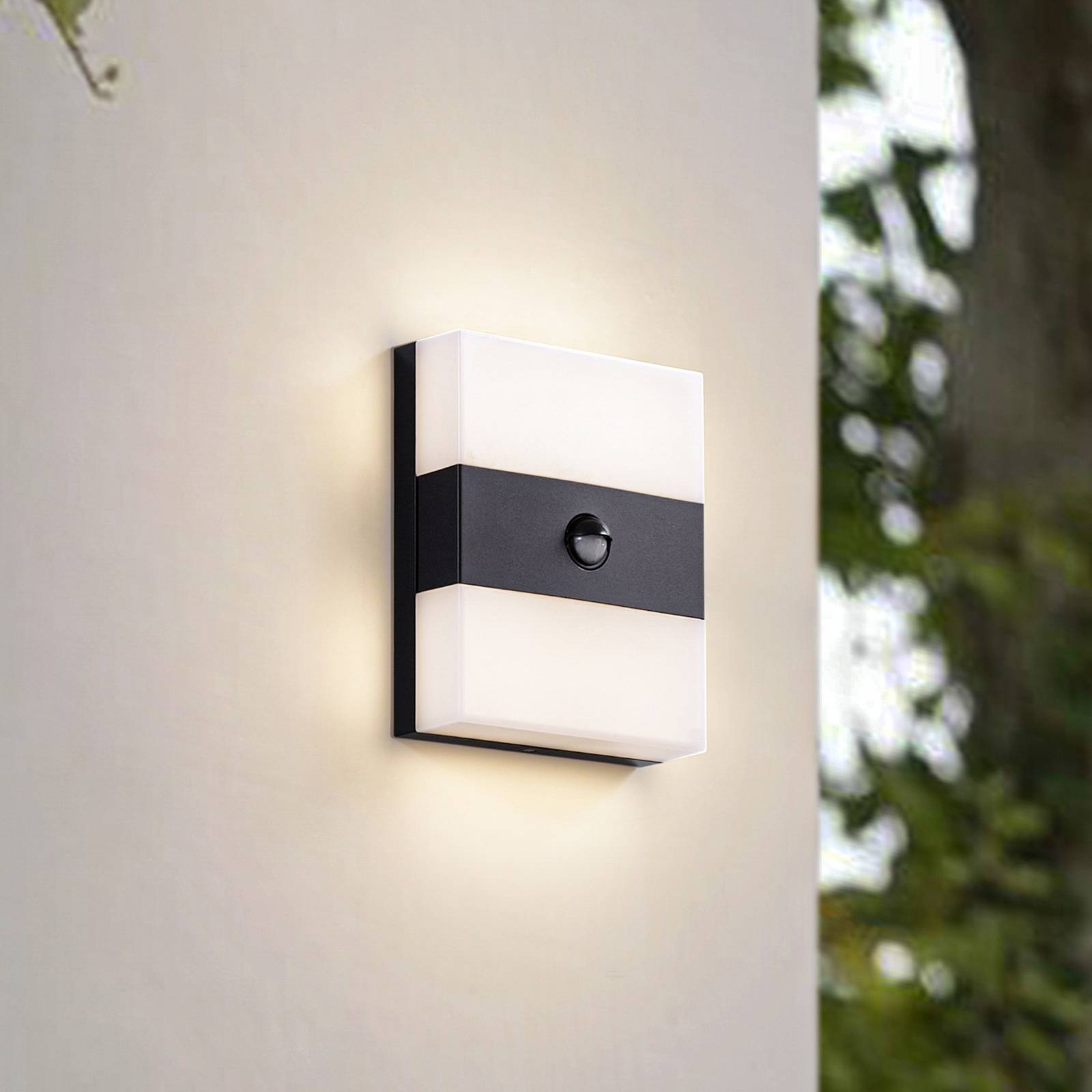 Applique d'extérieur LED PRIOS Teekon, anthracite, capteur, IP44