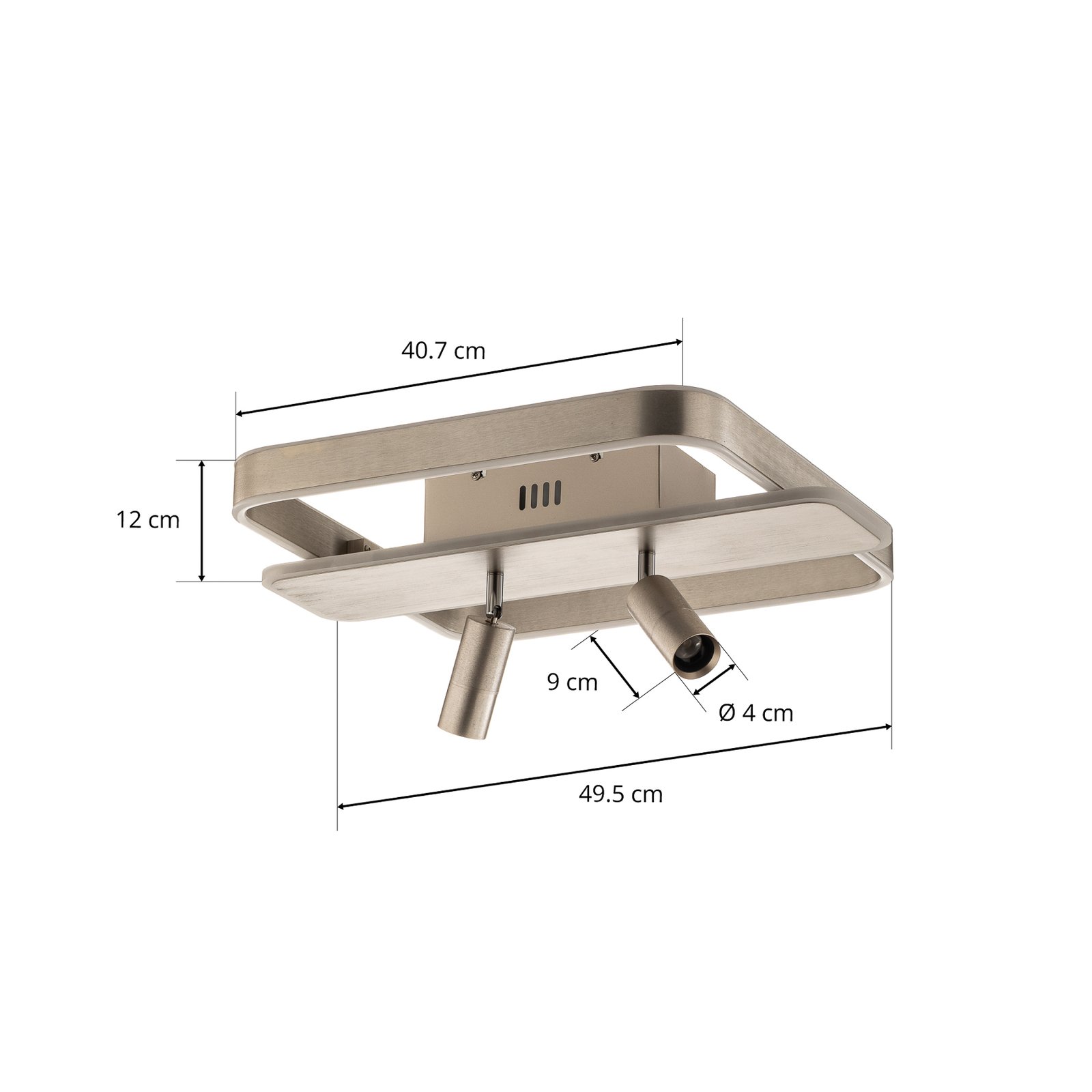 Candeeiro de teto Lucande Stigla LED, angular, níquel