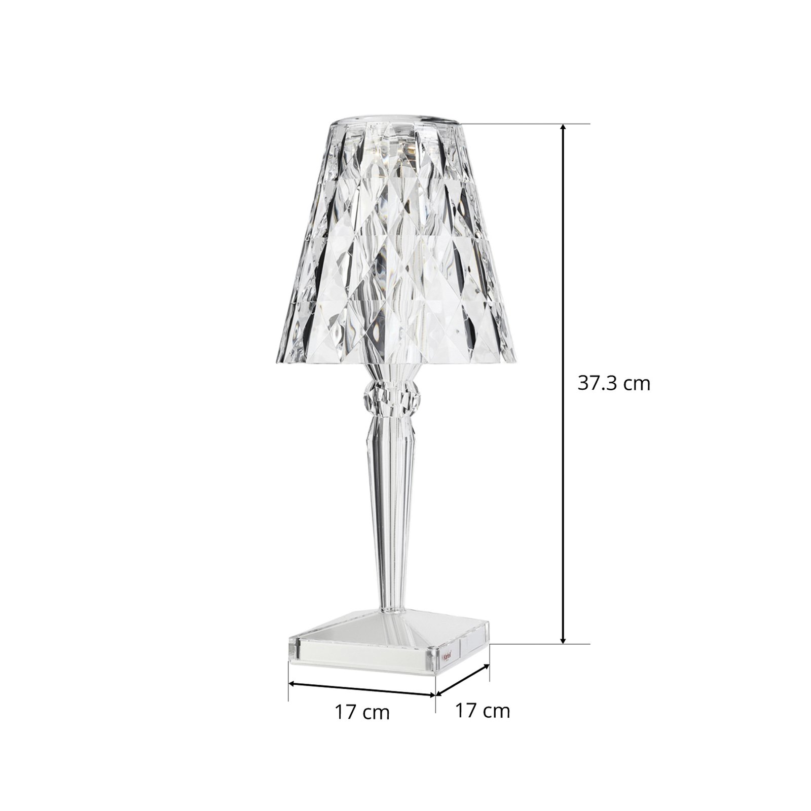 Big Battery Portable Tischleuchte IP54 Crystal - Kartell