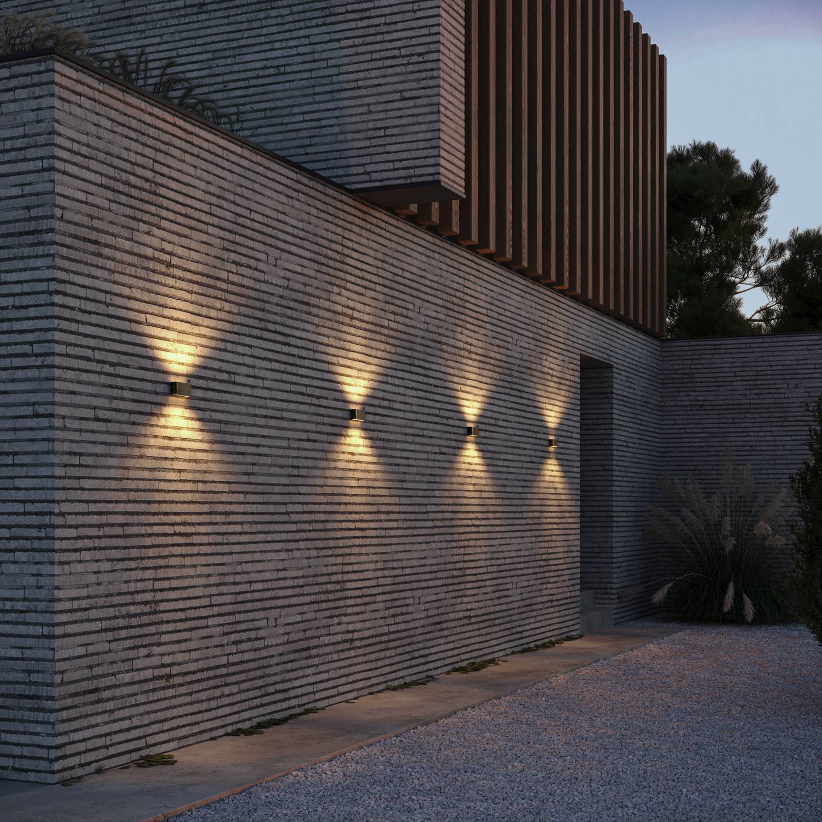 Wever & Ducré Lighting WEVER &amp; DUCRÉ & LED venkovní nástěnné svítidlo Kiosk 1.0 bronzová, 2 700 K