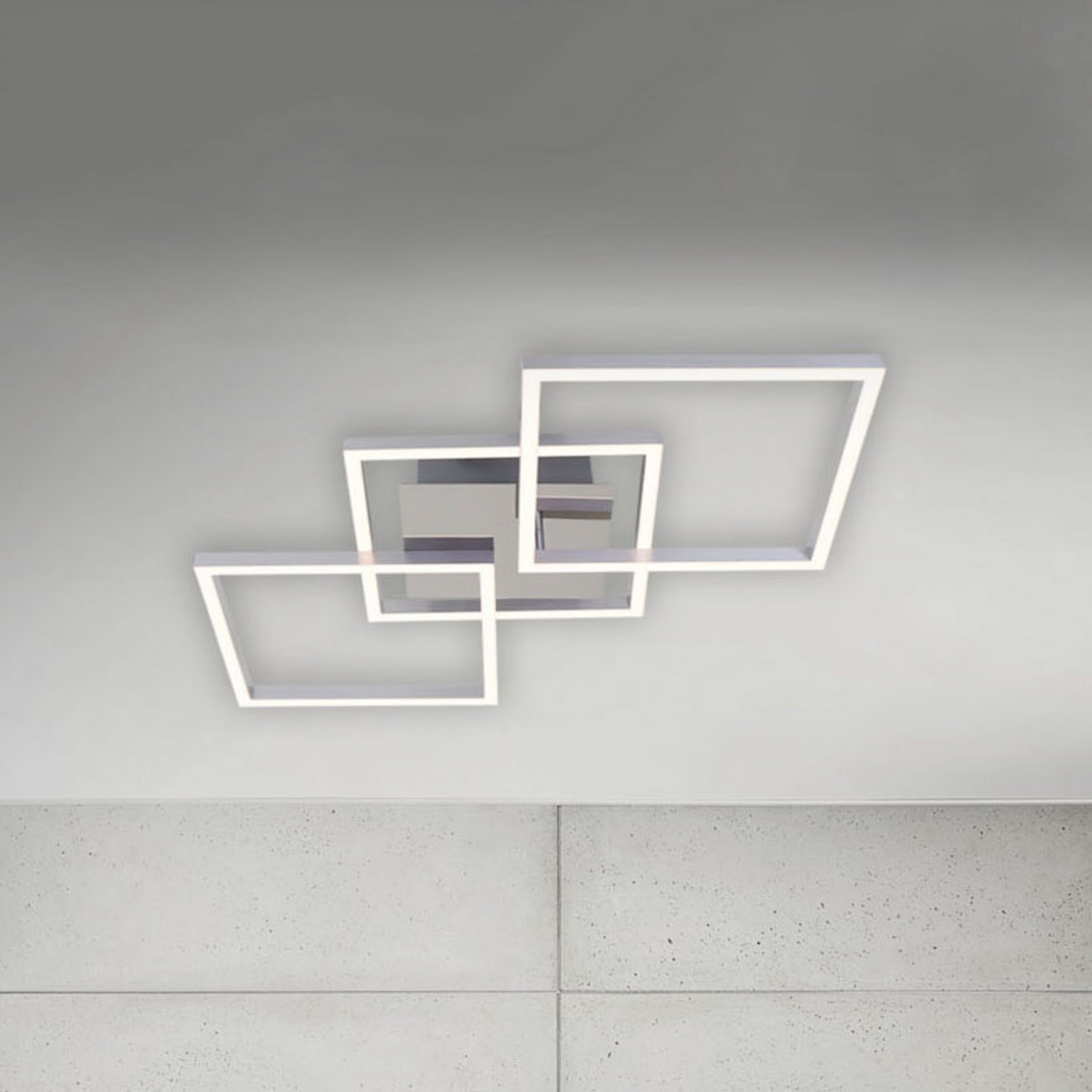 Plafón LED Frame step-dim cromo-aluminio 76x37cm