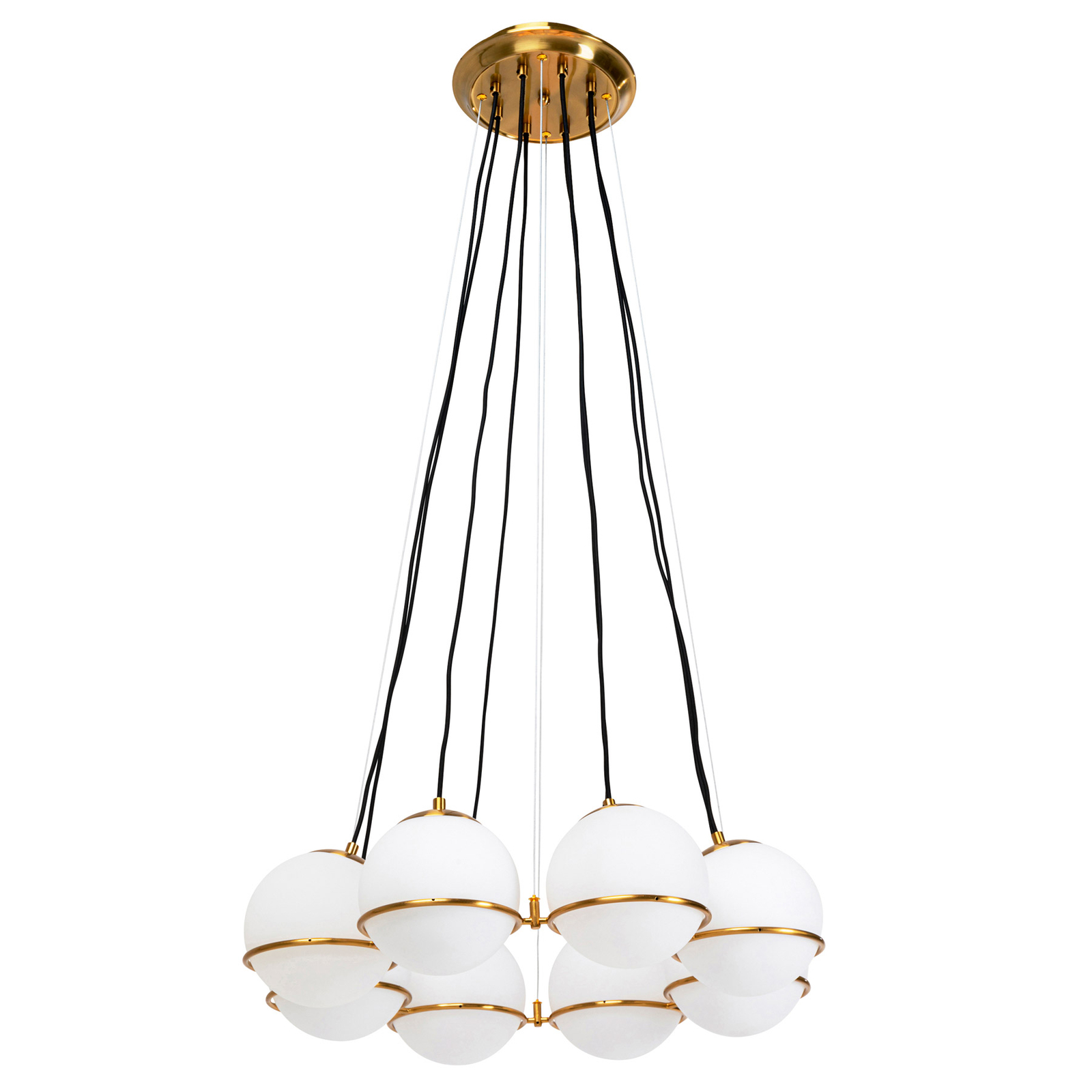 Kare Globes hanglamp in goud en wit