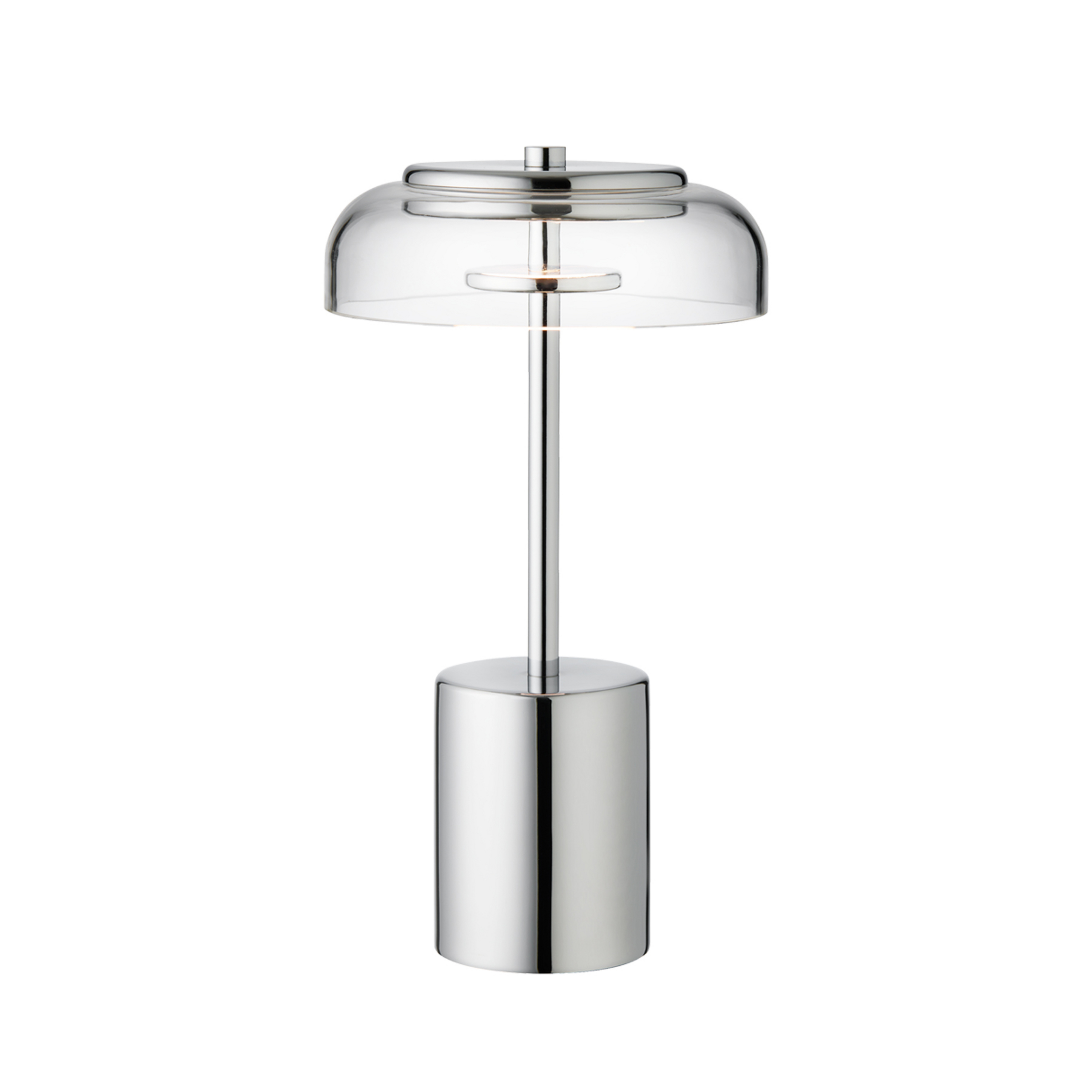 Lámpara de mesa LED Blossi Altura 26 cm cromado/transparente - Nuura