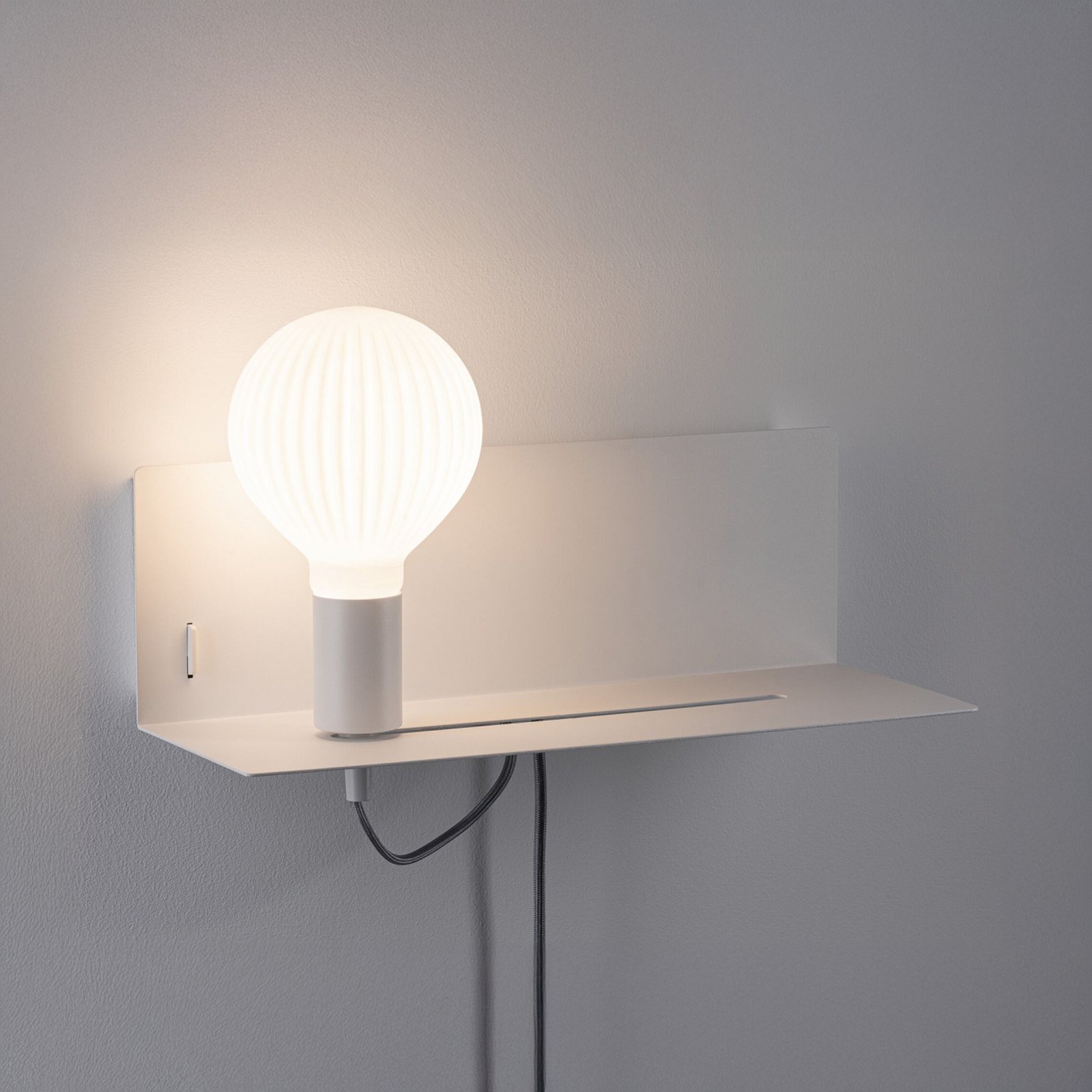 lampa ścienna Paulmann Devara, biała, 40 cm E27 Port USB