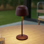 Lindby Arietty LED battery-powered table lamp, rust-brown, 27 cm, IP54