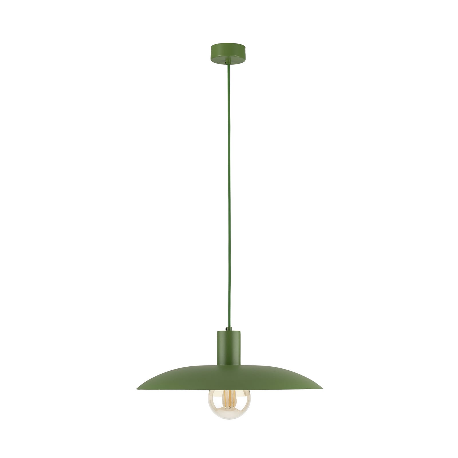 Závěsné světlo Astra, zelené, kov, Ø 41 cm, E27