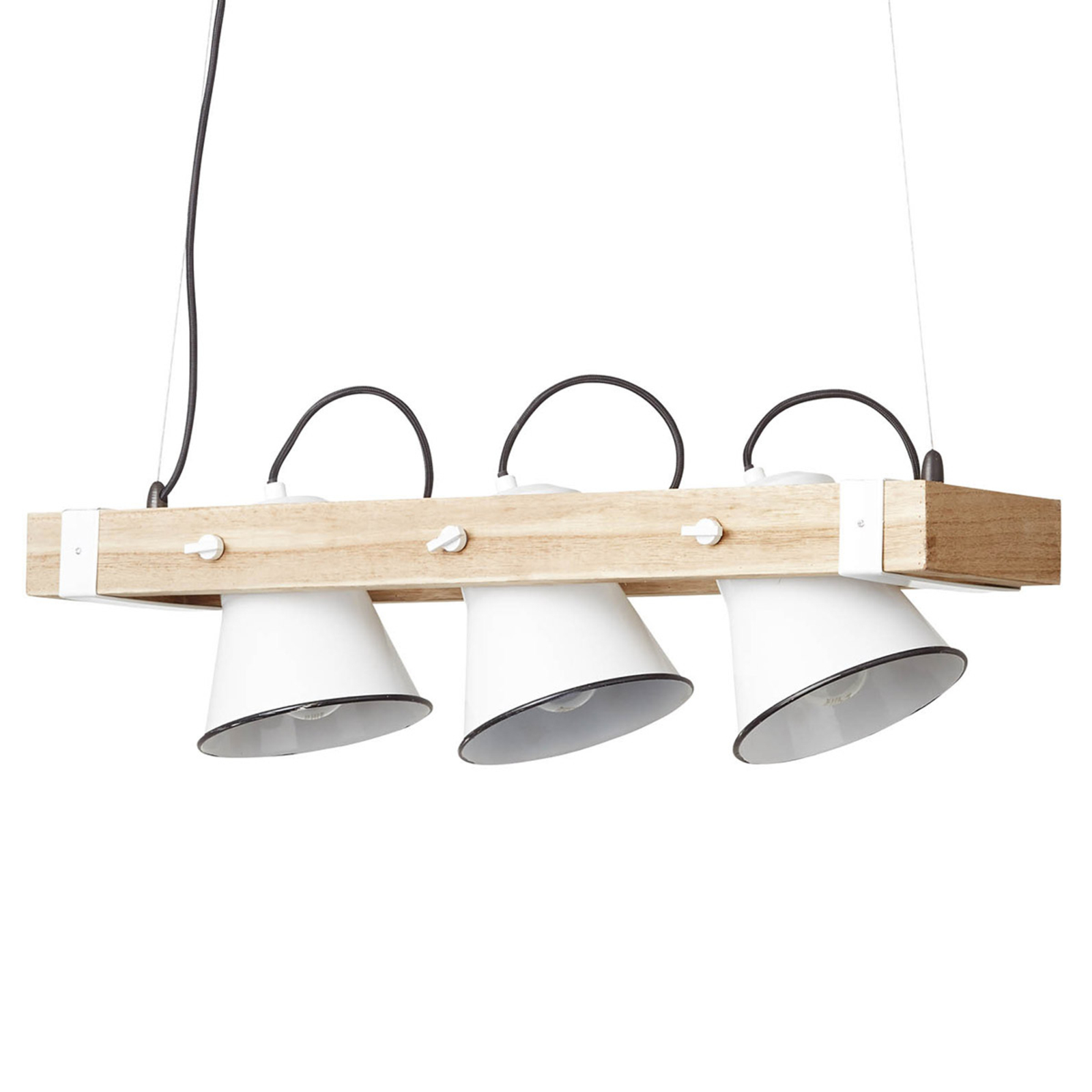 Suspension Plow à 3 lampes blanc bois clair