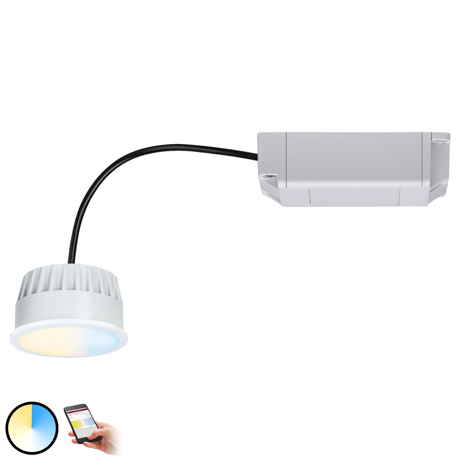 Paulmann Smart Friends ZigBee Coin LED module CCT, for Living / Dining Room, 6 W, energy efficiency: A+, H: 3.5 cm