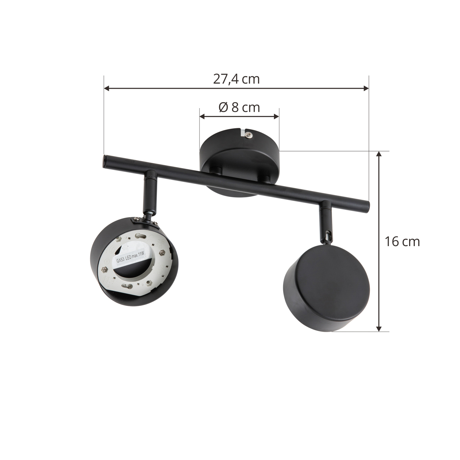 Lampa sufitowa Lindby Jyla, 2-punktowa, czarna matowa Lampa sufitowa Lindby Jyla, 2-punktowa, czarna matowa