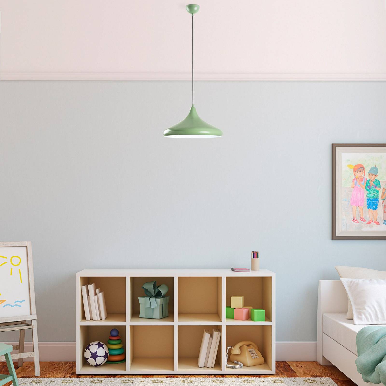 Hängeleuchte Eysan, mintgrün, Metall, Ø 35 cm, E27 günstig online kaufen
