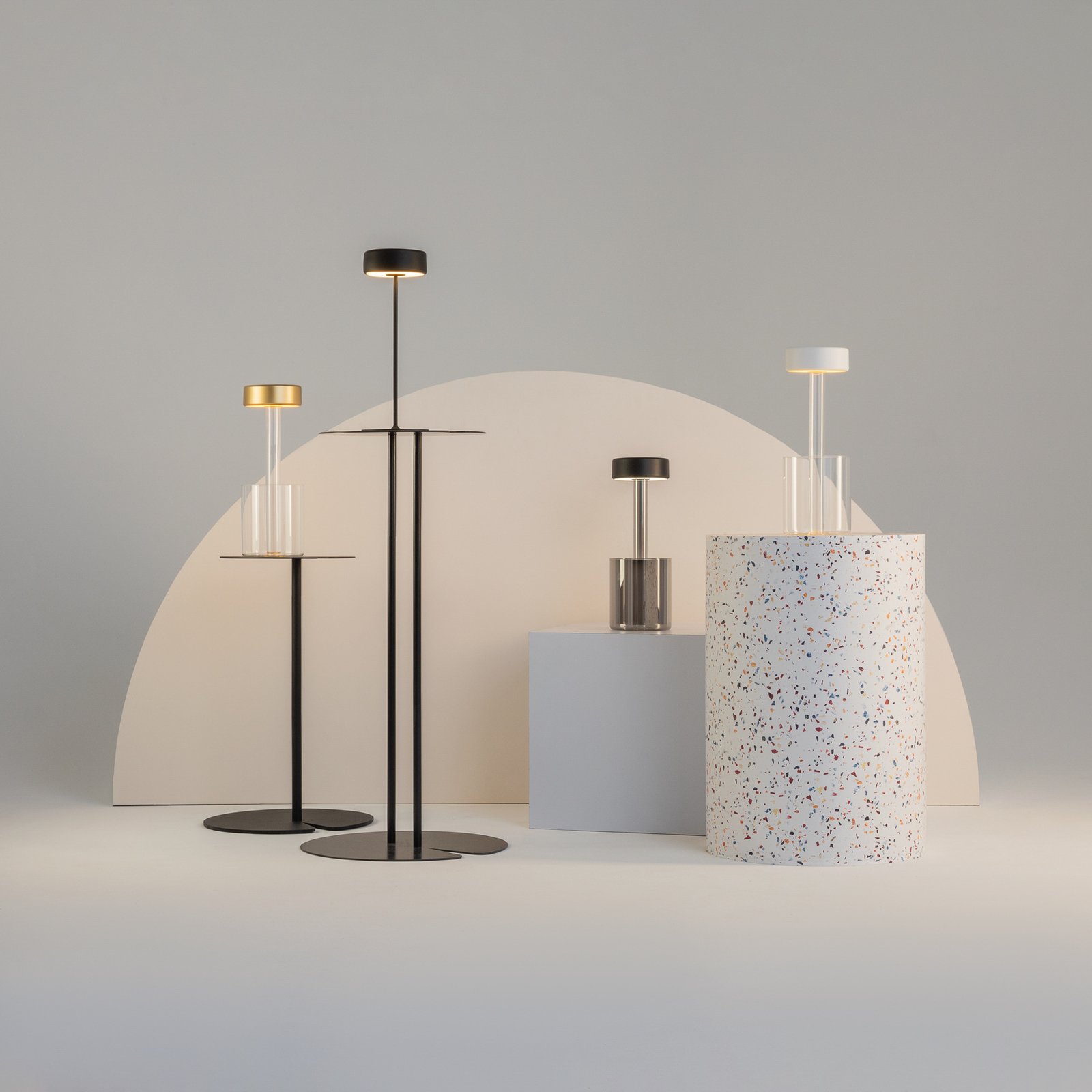 Maytoni lampe de table LED rechargeable AI Collaboration, verre, or