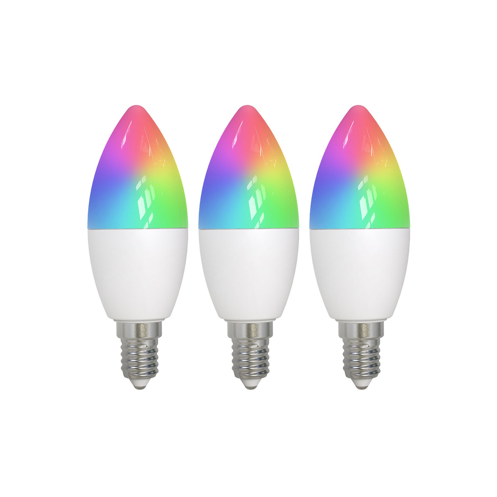 LUUMR Bombilla vela LED inteligente E14 4,9W RGBW CCT Tuya mate 3pcs