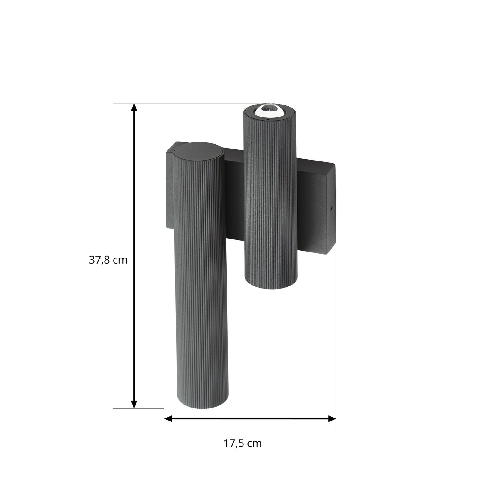 Aplică LED Torvian pentru exterior, cu 2 becuri, metal, antracit - Lucande