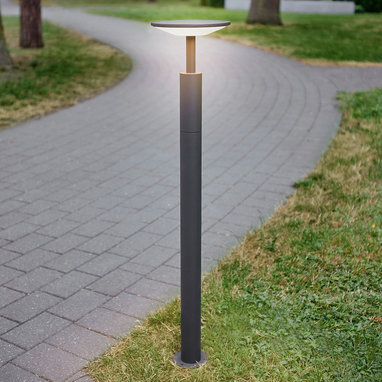 Fenia Buiten Tuinlamp H100 Anthracite/Opal - Lucande