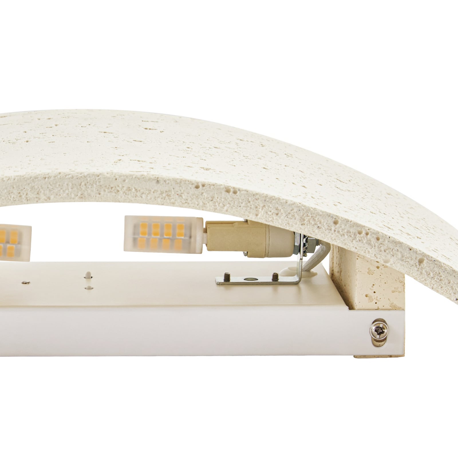 Lindby Wandleuchte Naike, beige, Travertin Optik, Gips, 15cm Lindby Wandleuchte Naike, beige, Travertin Optik, Gips, 15cm