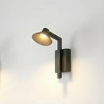 Lucande LED wall light Steve, black, 24 cm, USB, dimmable