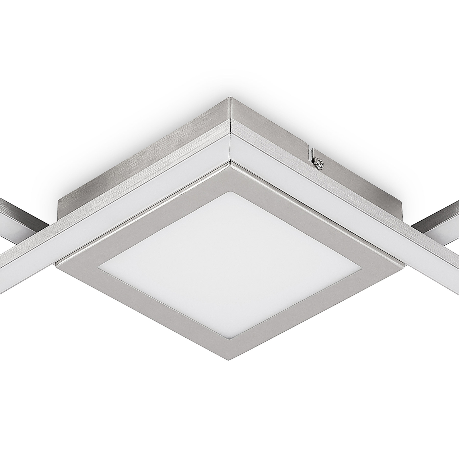 Lindby Ridia LED φωτιστικό οροφής, νικέλιο