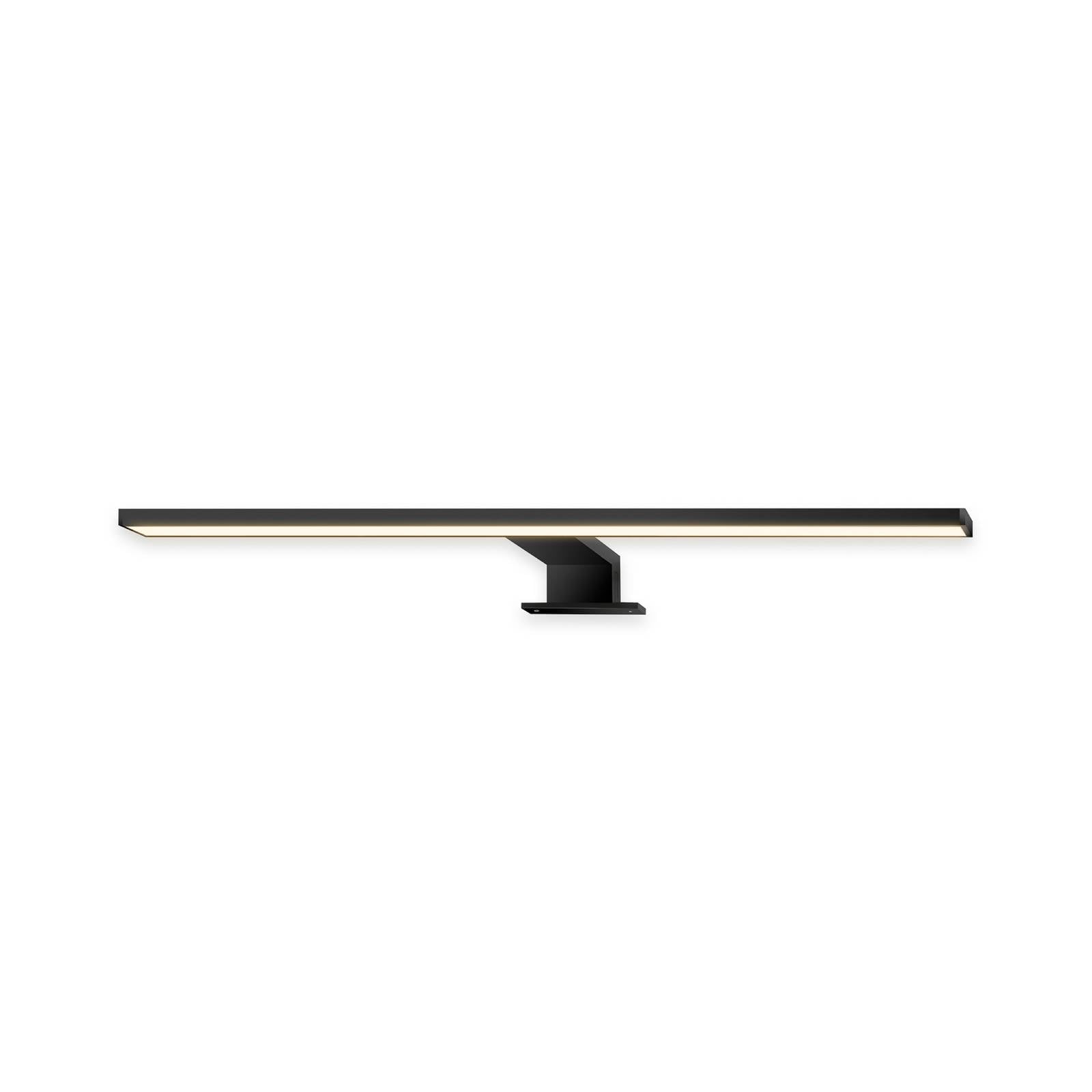 LED-Spiegellampe Dun 2 in 1, schwarz matt, IP44, Länge 50 cm