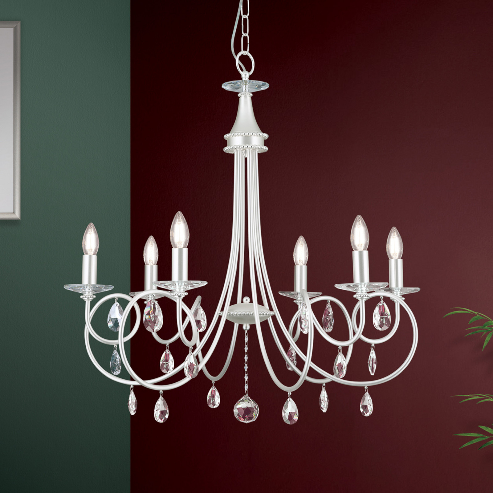 Candelabru Violetta argintiu 6 becuri