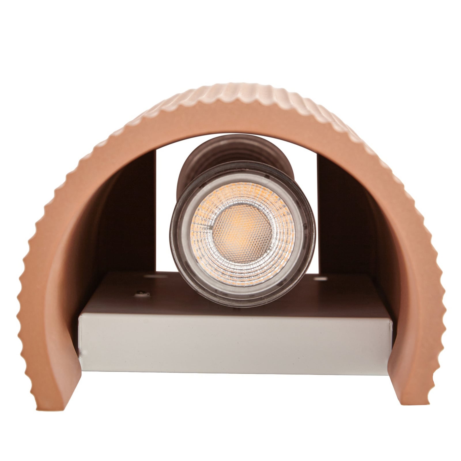Colja wall light, plaster, height 30.5 cm, terracotta, round - Lindby Colja wall light, plaster, height 30.5 cm, terracotta, round - Lindby
