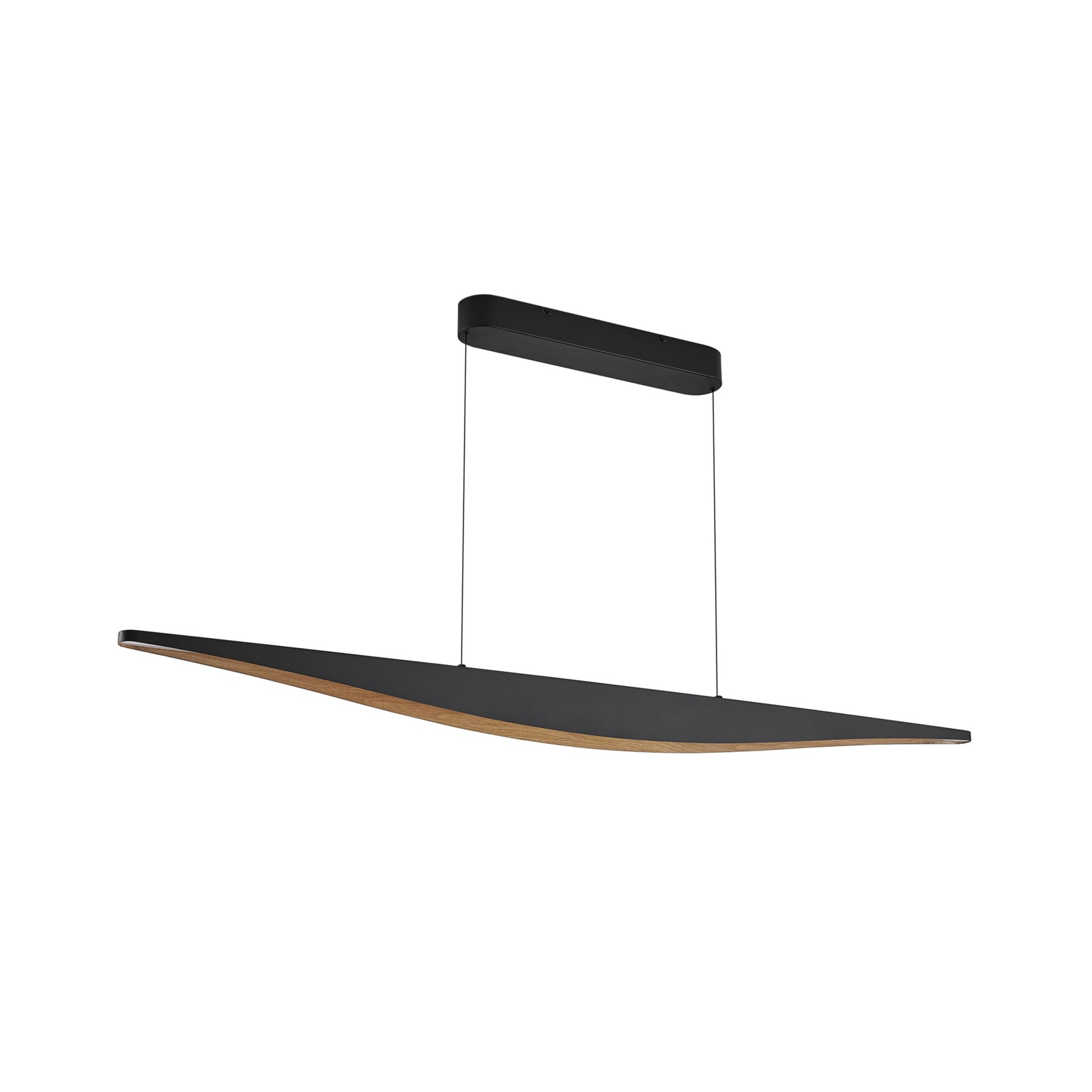 Závěsné světlo Clavit LED, 140 cm, černé, stmívatelné - Lucande