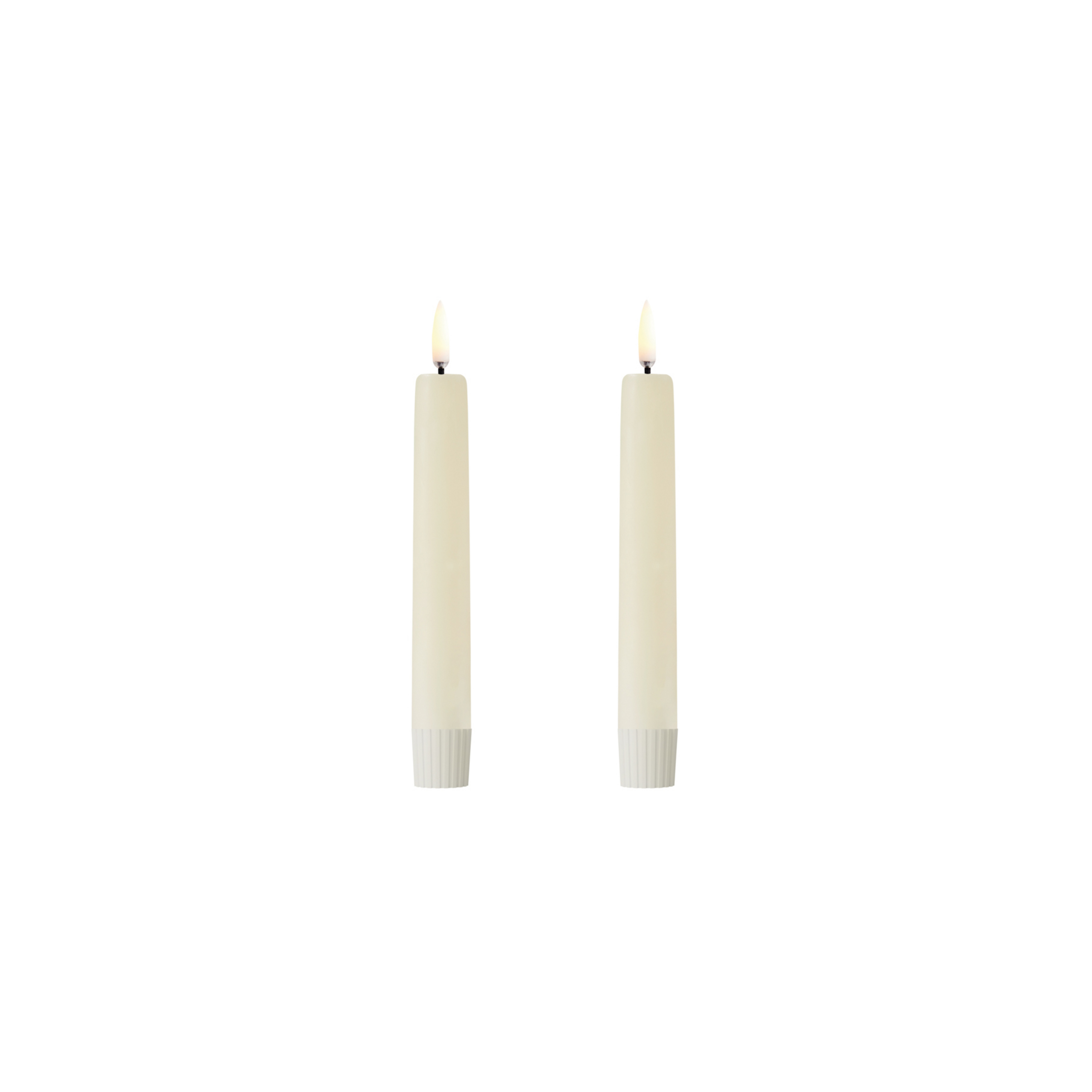 TAPER LED candle, set of 2, ivory, height 16.4 cm - Uyuni Lighting
