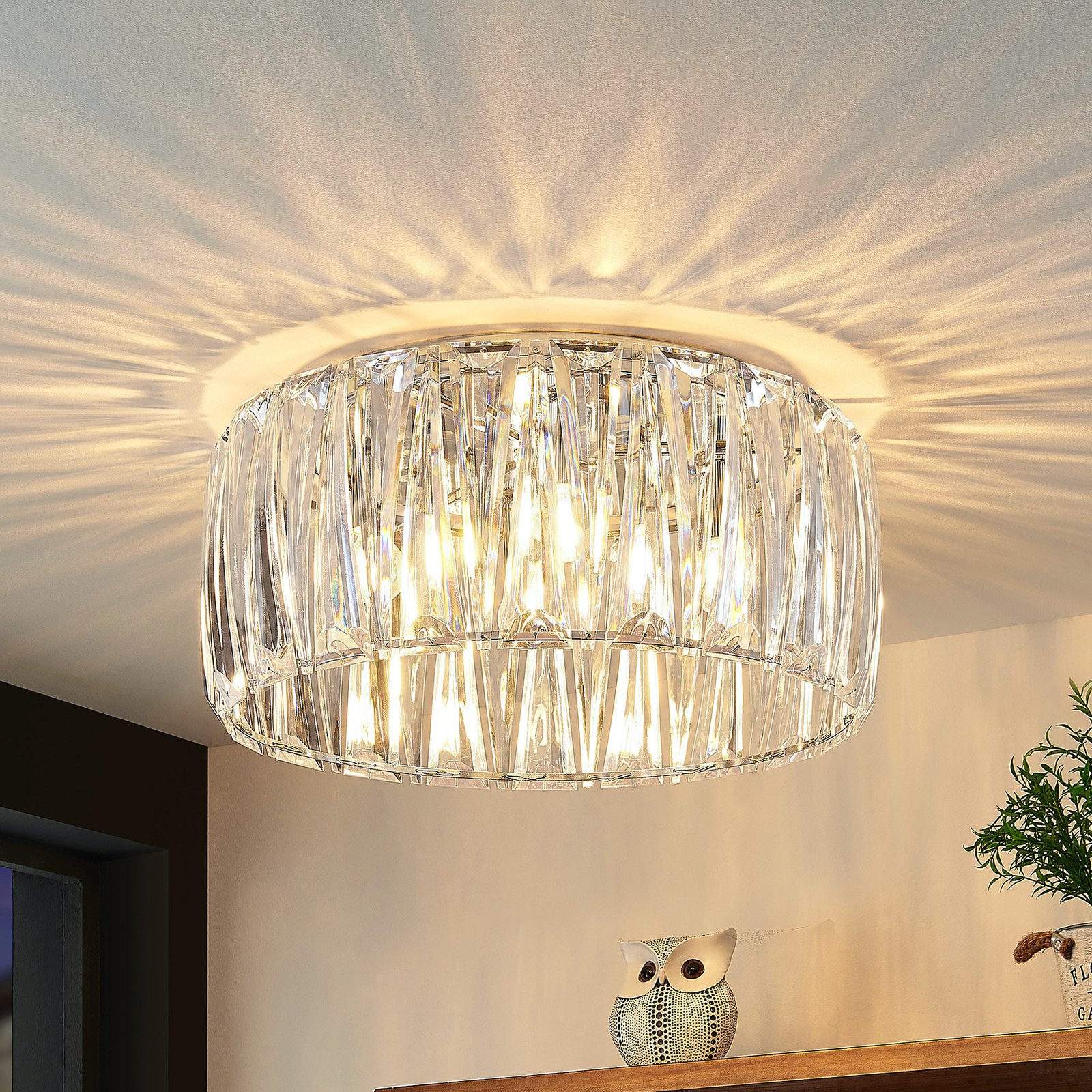 Lindby Sofia lámpara de techo, transparente/cromo