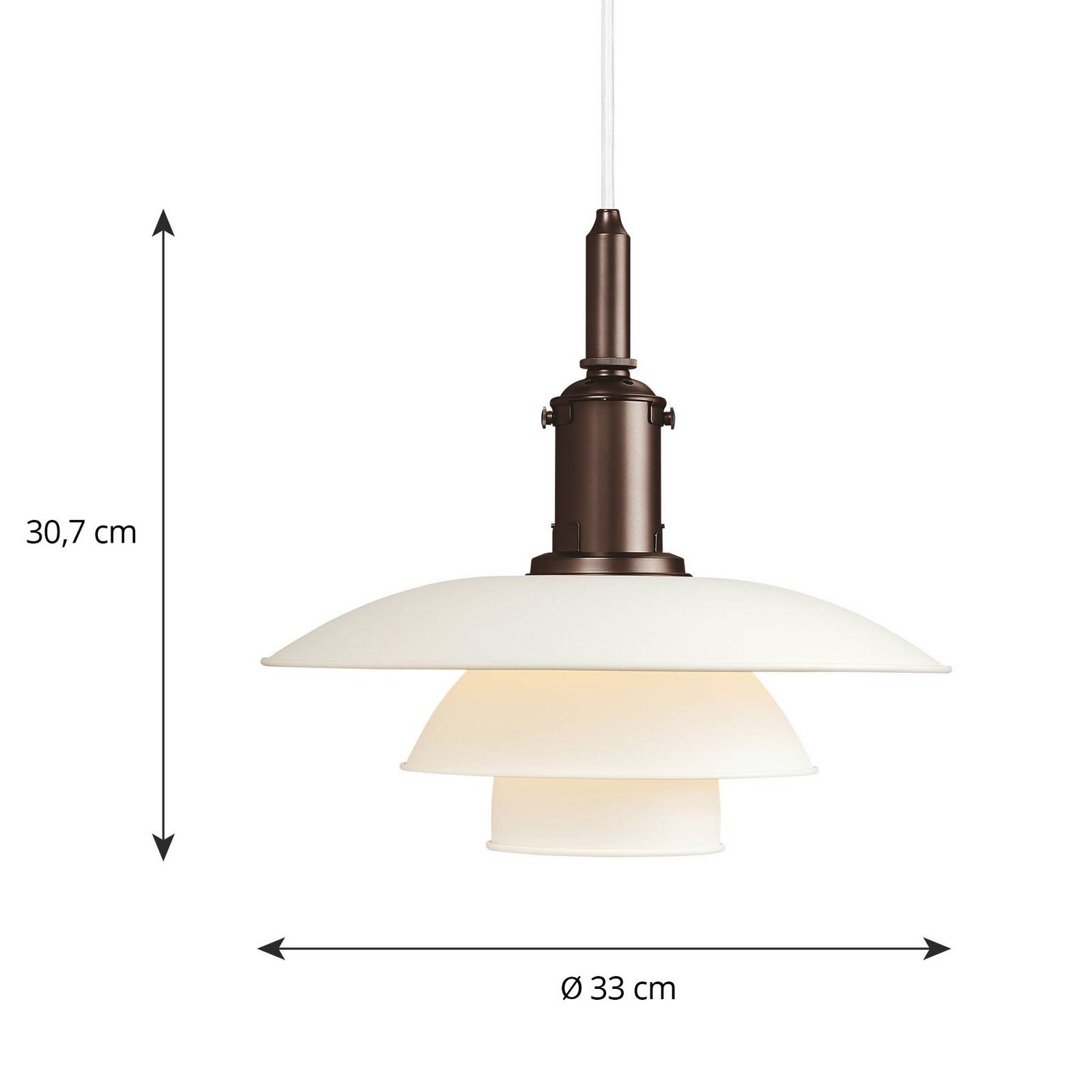 E-shop Louis Poulsen PH 3 1/2-3 závesná lampa meď/biela