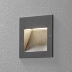 BEGA 24202 LED recessed wall light, 3,000 K silver