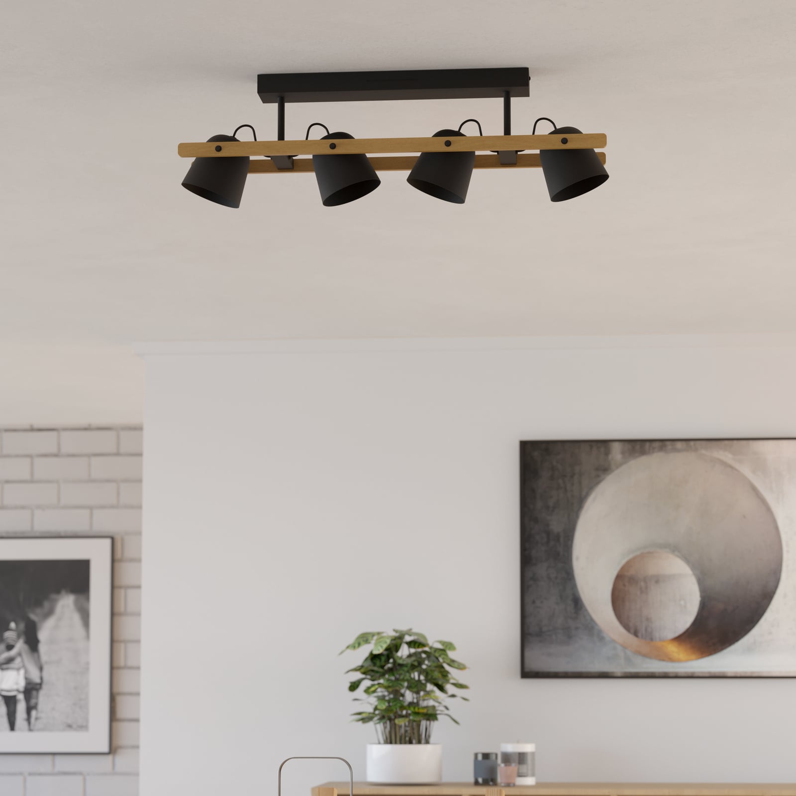 EGLO connect lampa sufitowa LED Hornwood-Z, 4-punktowa, czarna