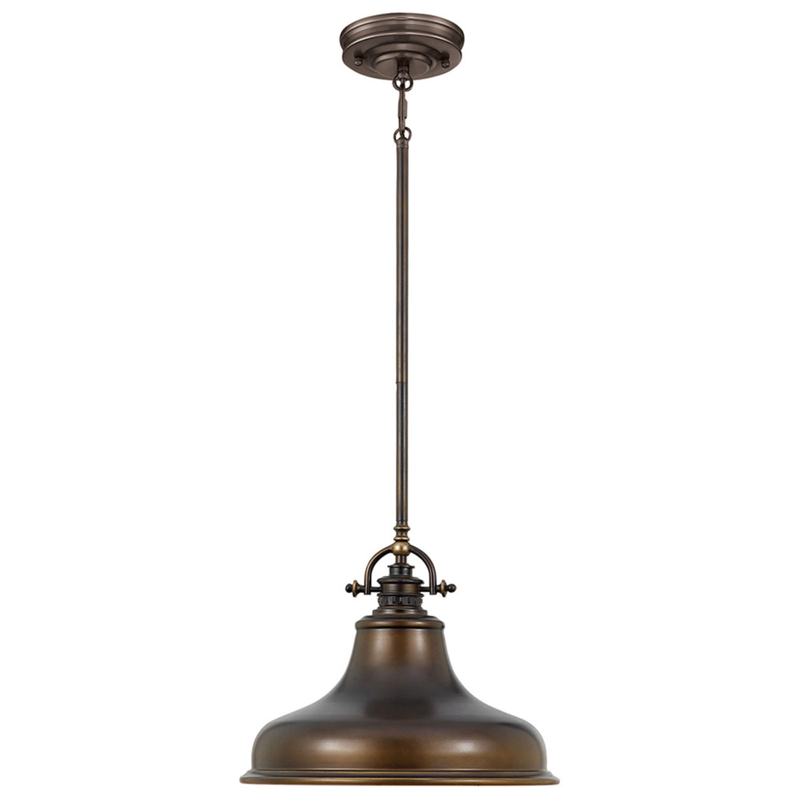 Candeeiro suspenso Emery 1 luz bronze Ø 34,3cm