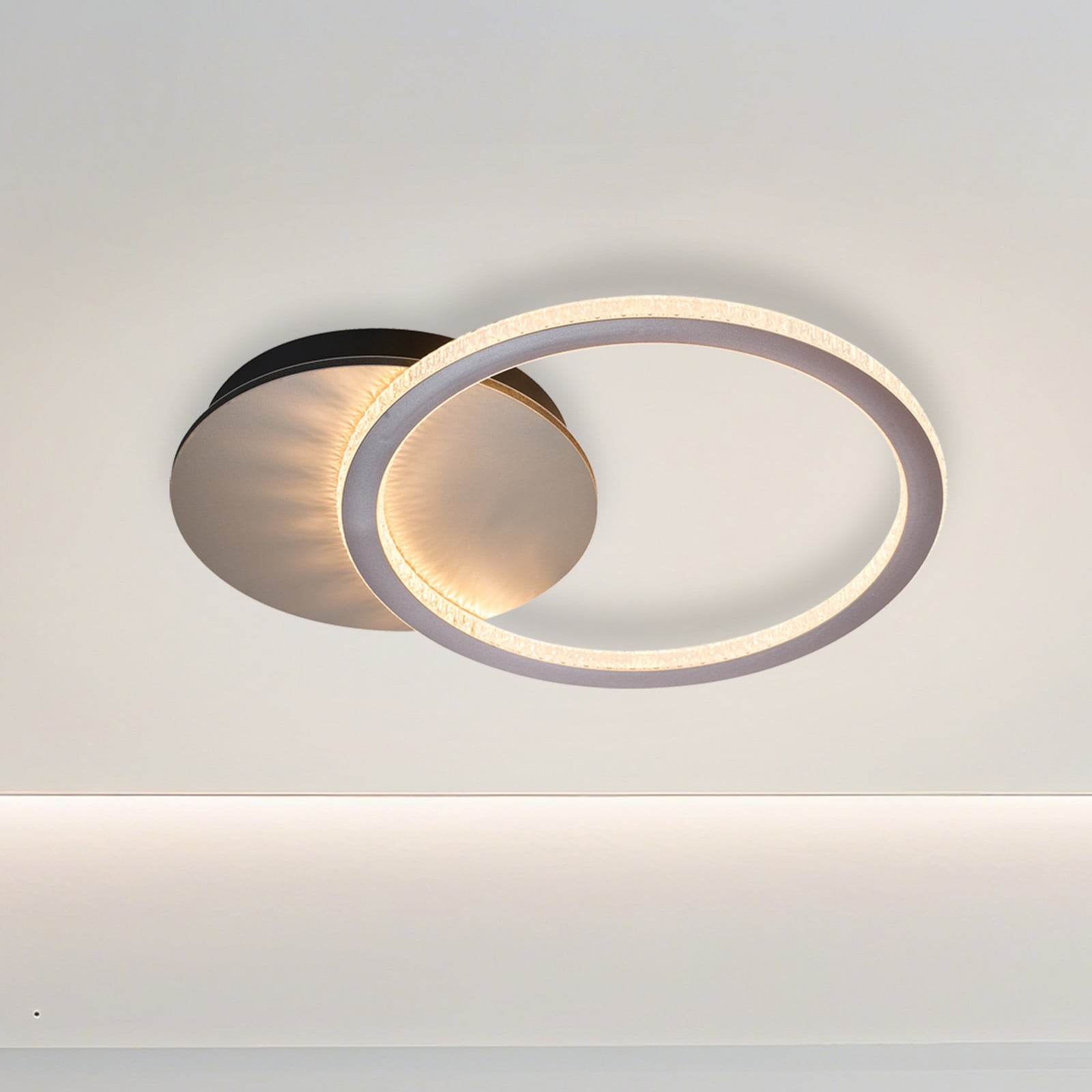 Searchlight Plafonieră LED Specs culoare crem lungime 45 cm fier/acril - Camera de zi / sufragerie - Modern - crem alb transparent - Metal