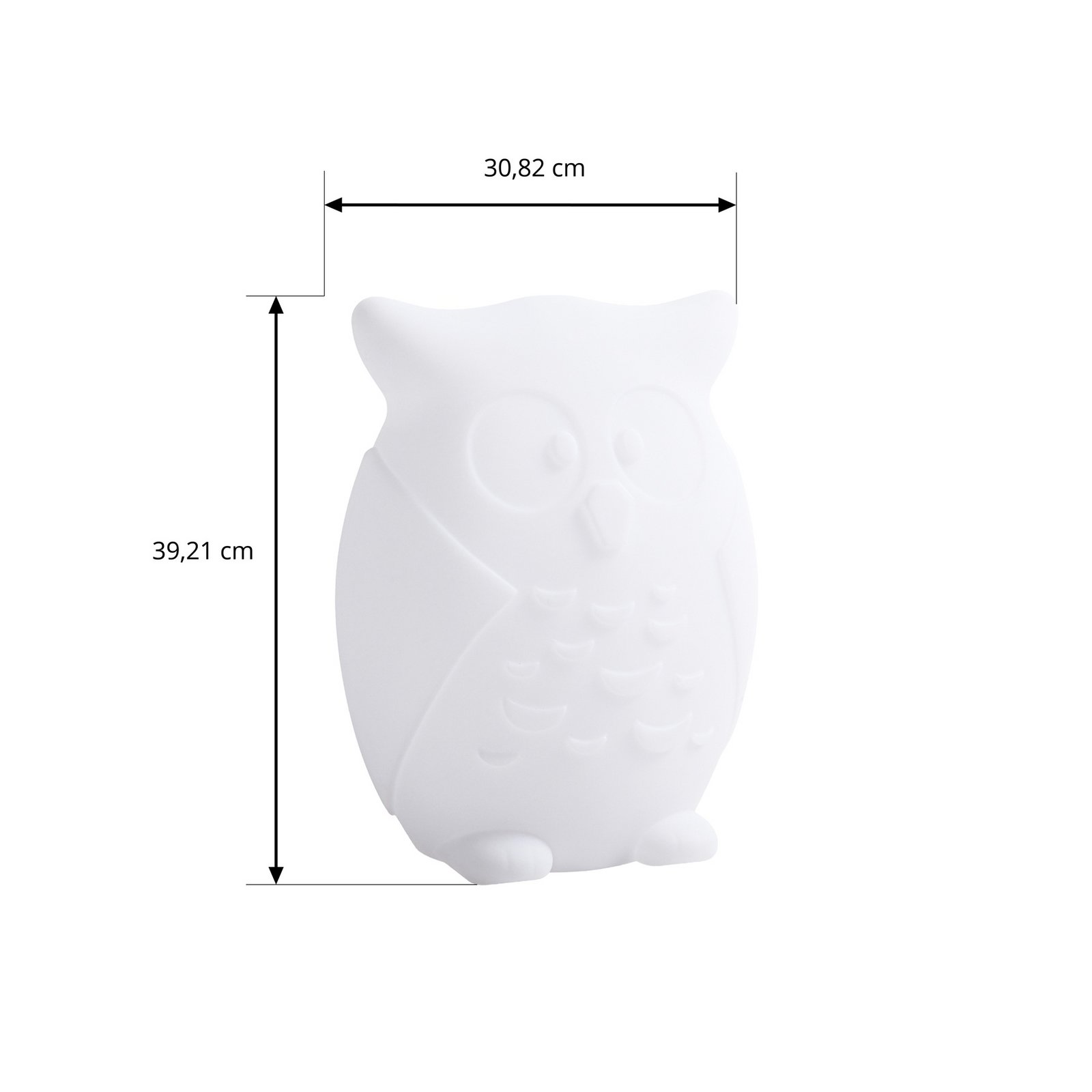 Errol LED-tafellamp op batterijen, wit, uil, IP54, RGBW - Lindby