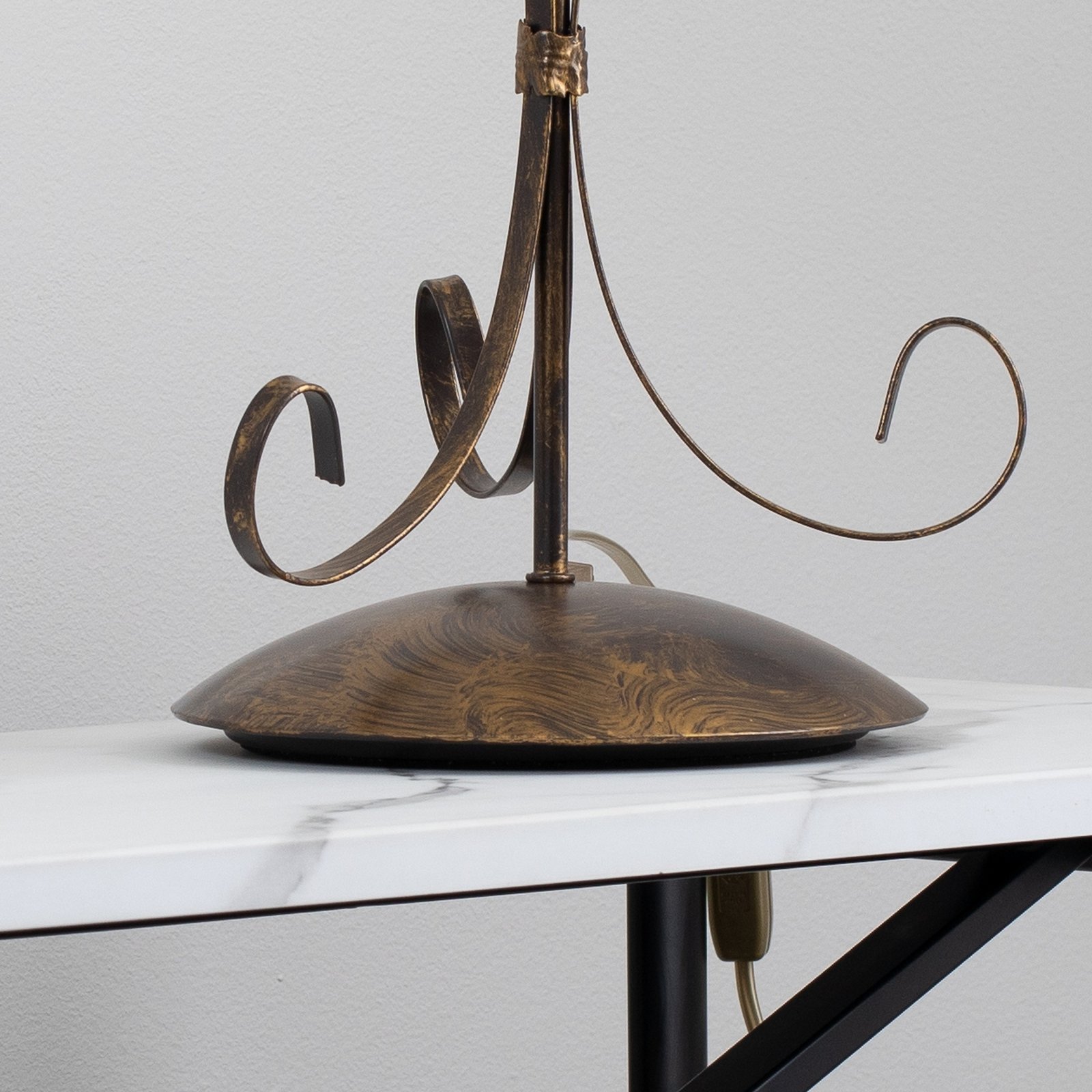 Stolová lampa Grande Odino, 1-pl., bronzová, textil