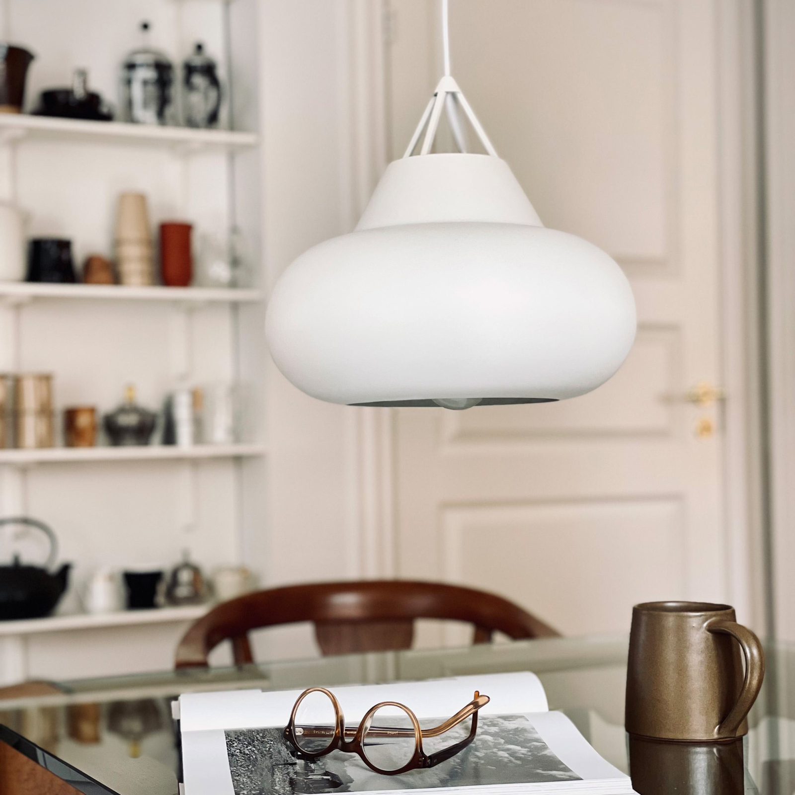 Dyberg Larsen Polo hanglamp, wit, Ø 29 cm, metaal