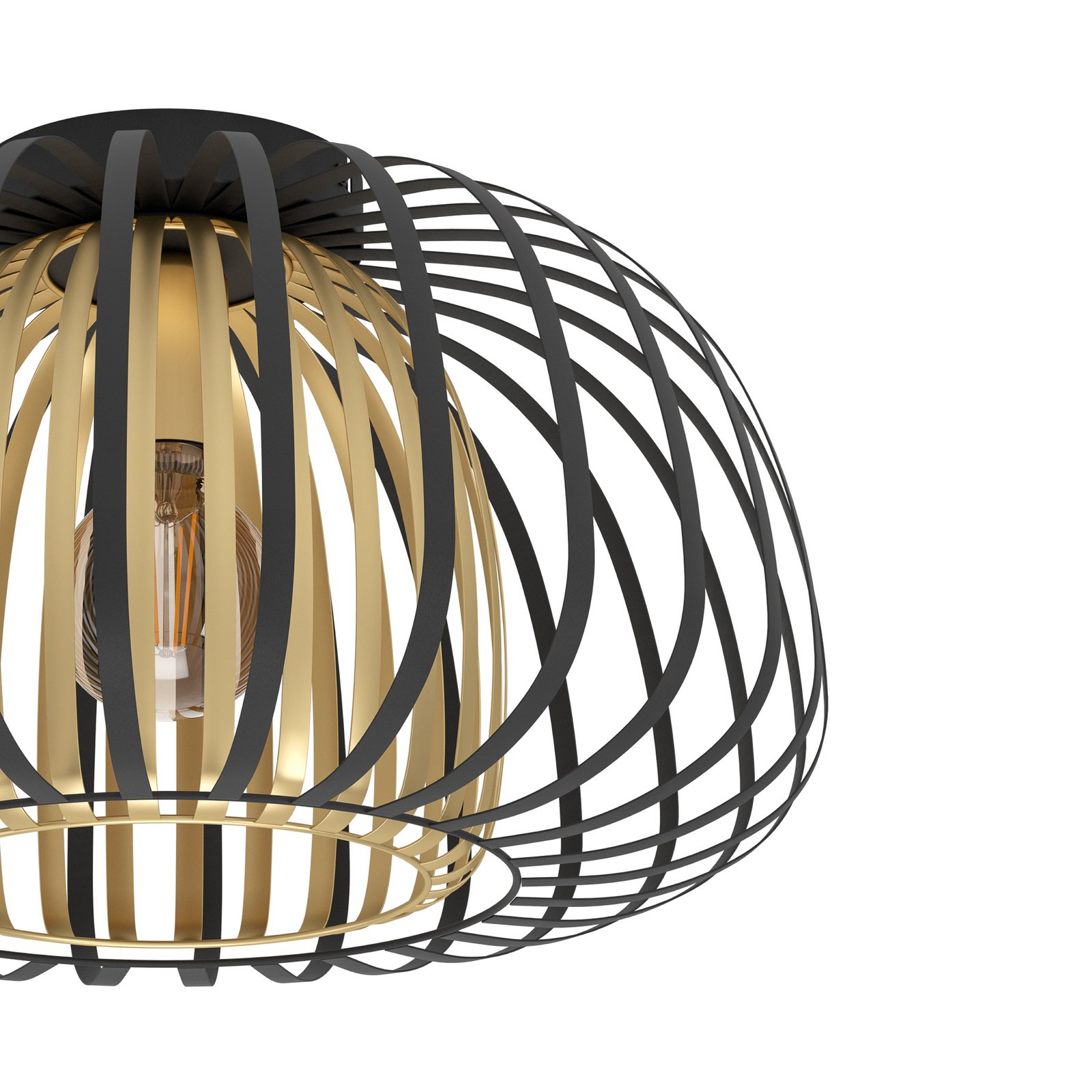 Encinitos ceiling light, black/brass