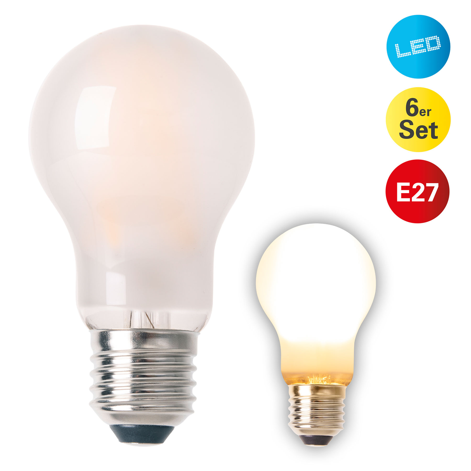 LED-lampa E27 8,3W 750 lumen varmvit 6-pack